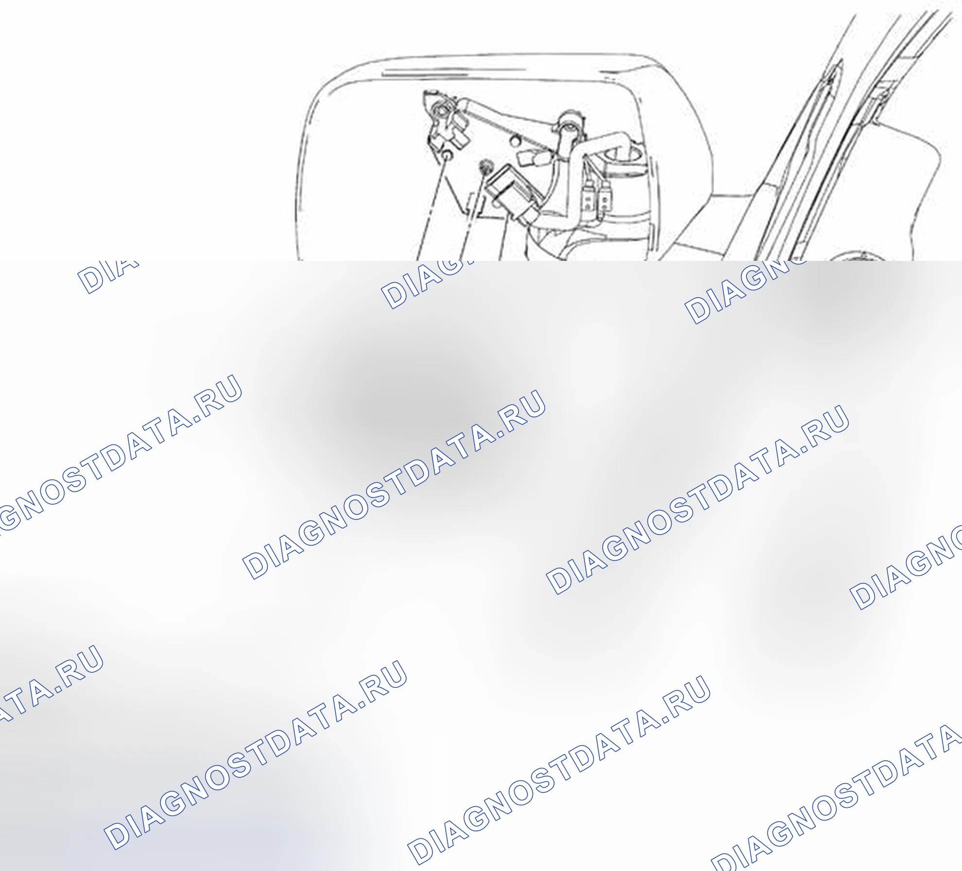 Рис. 80: ДЕМОНТАЖ / МОНТАЖ ДВИГАТЕЛЯ ВНЕШНЕГО ЗЕРКАЛА. Mazda Tribute II