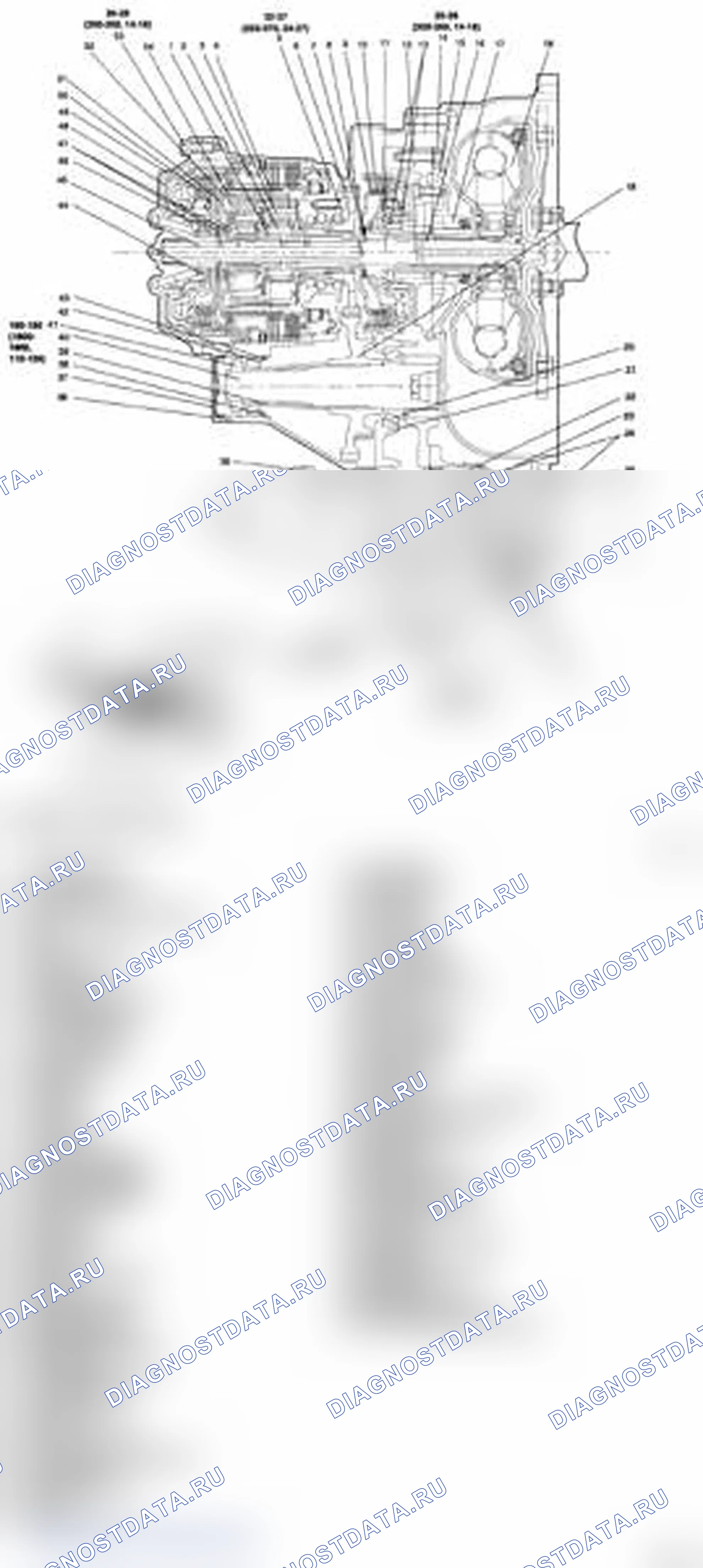 Рис. 142: Идентификация автоматических компонентов трансмиссия (1 из 4). Hyundai Santa Fe II