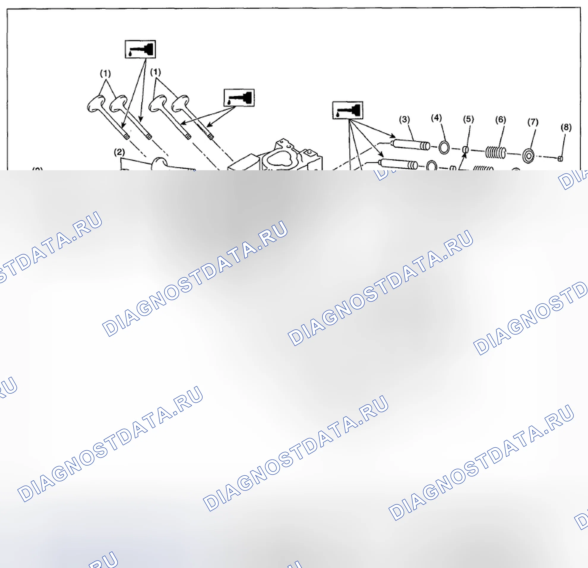 Рис. 5: ГОЛОВКА ЦИЛИНДРА И КЛАПАН В СБОРЕ. Subaru Legacy BM/BR