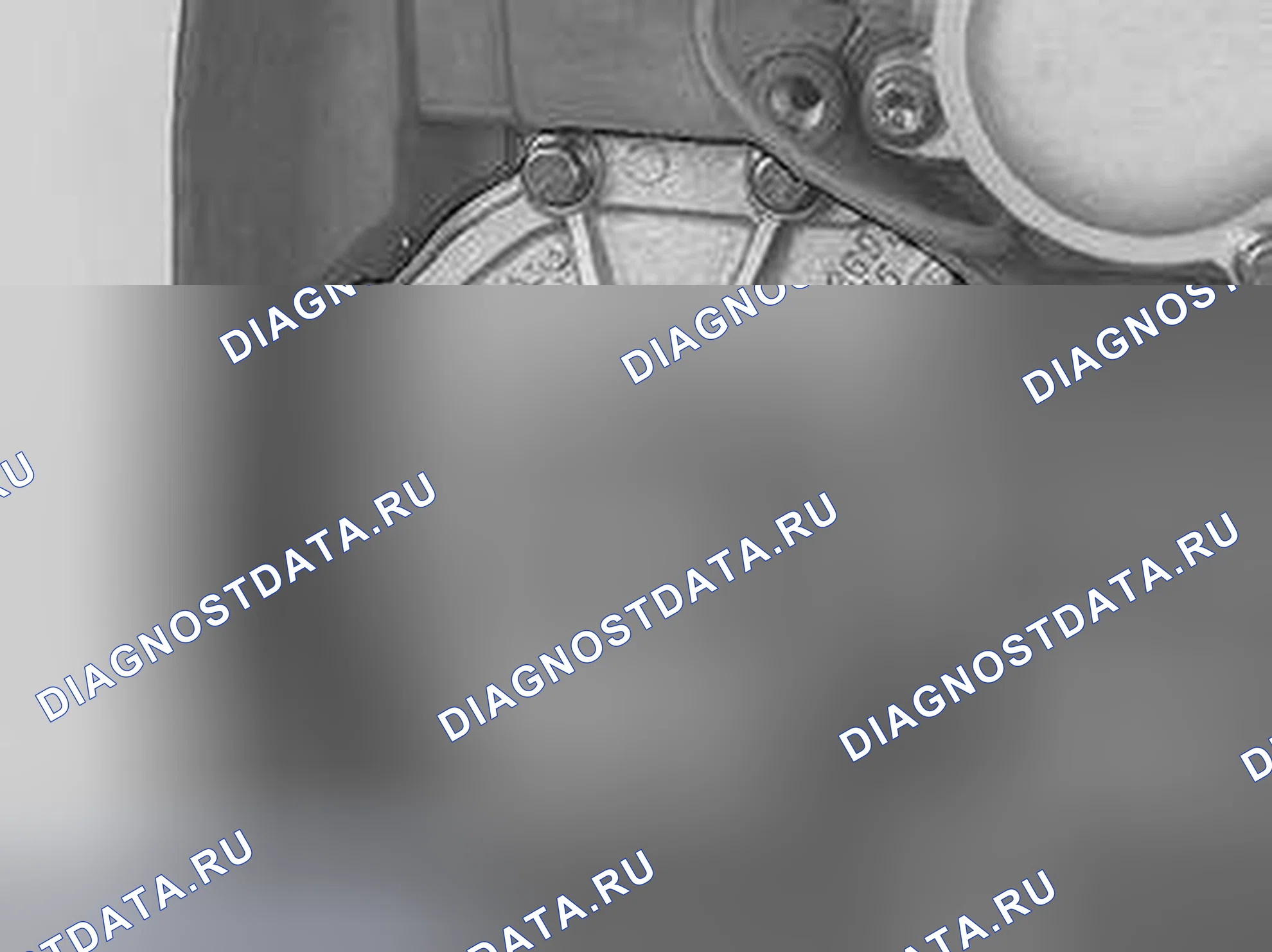 Рис. 882: ДЕМОНТАЖ НАСОСА ОХЛАЖДАЮЩЕЙ ЖИДКОСТИ. Volvo XC90 I