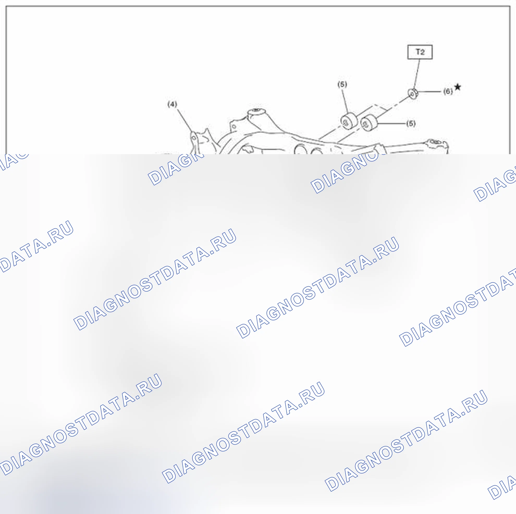 Рис. 95: СИСТЕМА КРЕПЛЕНИЯ ЗАДНЕГО ДИФФЕРЕНЦИАЛА. Subaru Legacy BM/BR рестайлинг