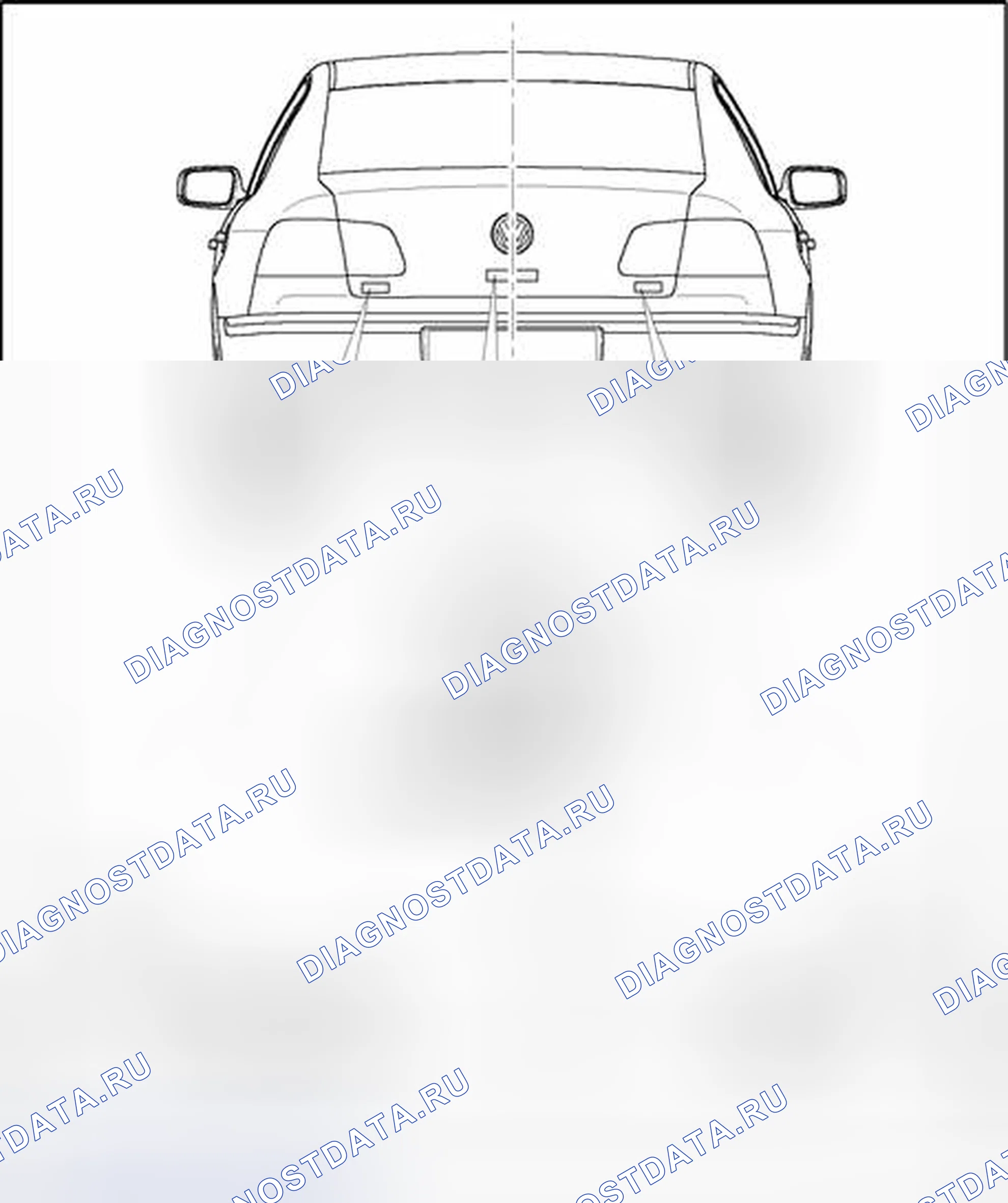 Рис. 219: Размеры задних табличек. Volkswagen Phaeton I
