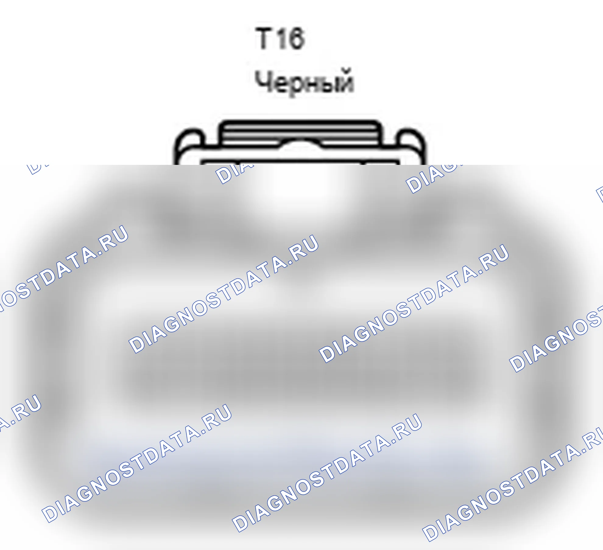 Рис. 493: Вид с торца разъема ЭБУ обнаружения пассажиров (T16). Lexus IS F I