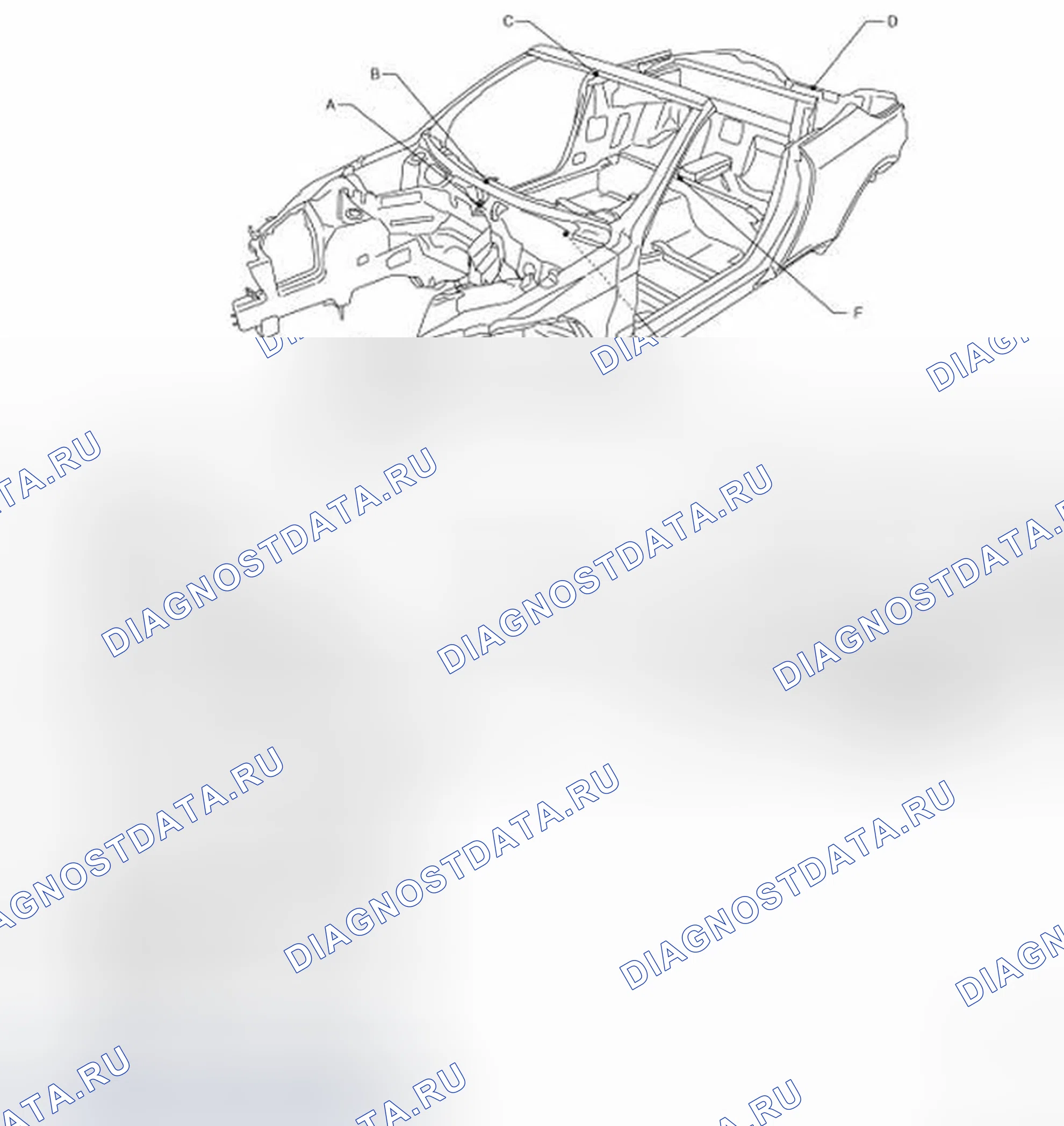 Рис. 145: Метки центра тела. Infiniti G37 IV рестайлинг