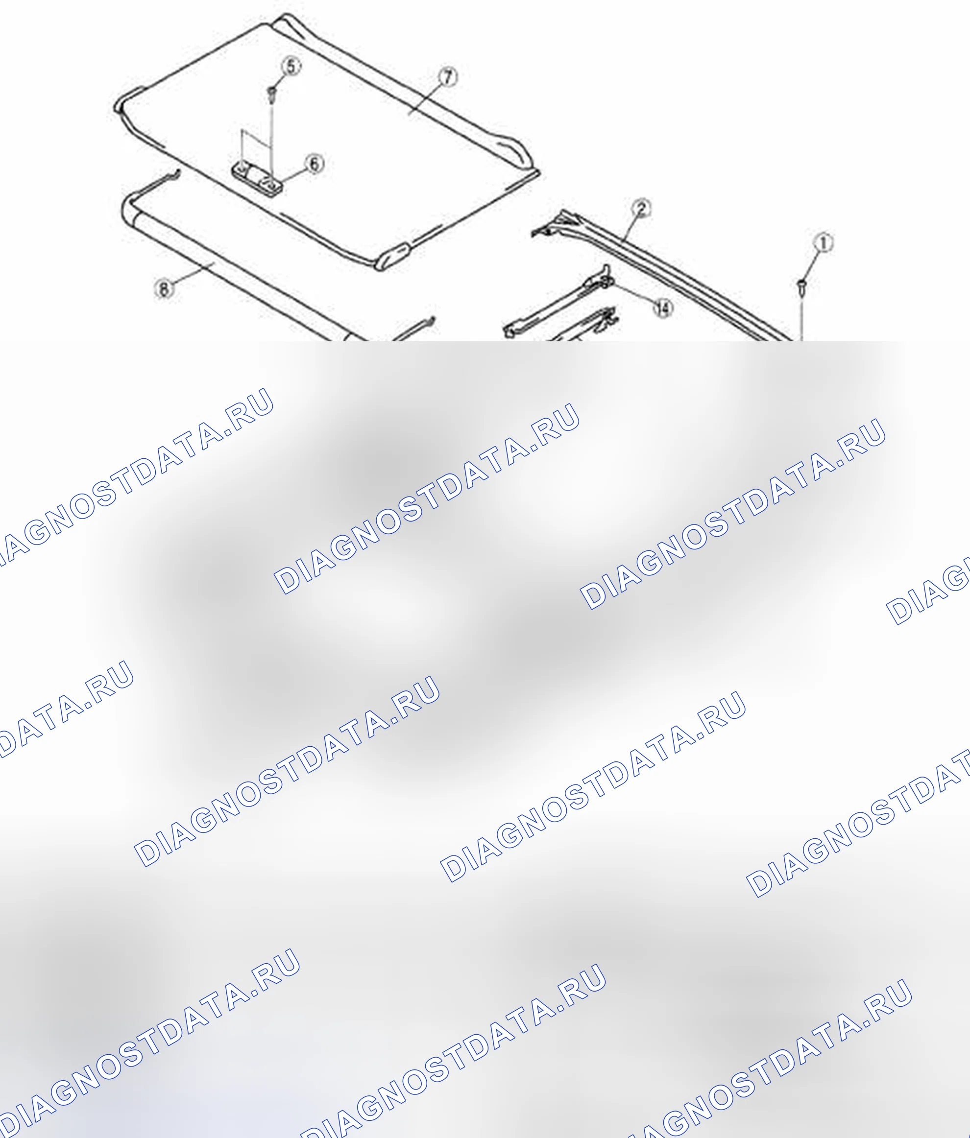 Рис. 8: РАЗБОРКА / СБОРКА ЛЮКОВОГО ЛЮКА. Mazda CX-9 I