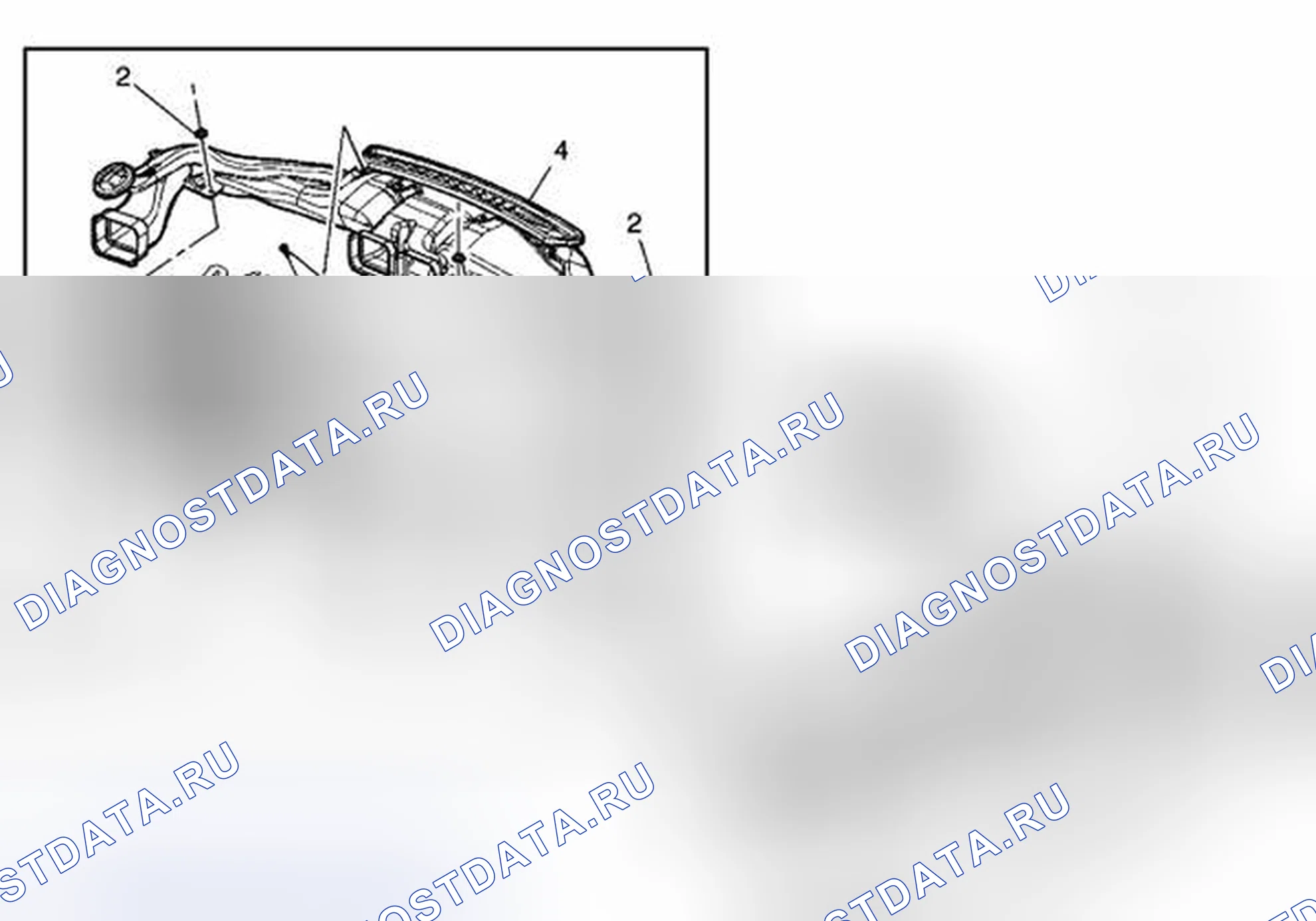 Рис. 29: Замена воздуховода воздухораспределителя. Kia Rio II