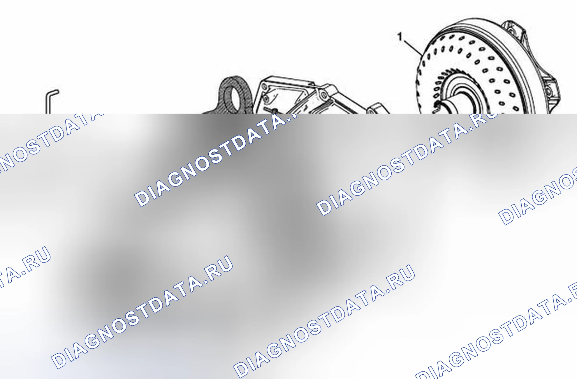 Рис. 159: Демонтаж гидротрансформатора и установка фиксирующего приспособления (6L45). Cadillac CTS II