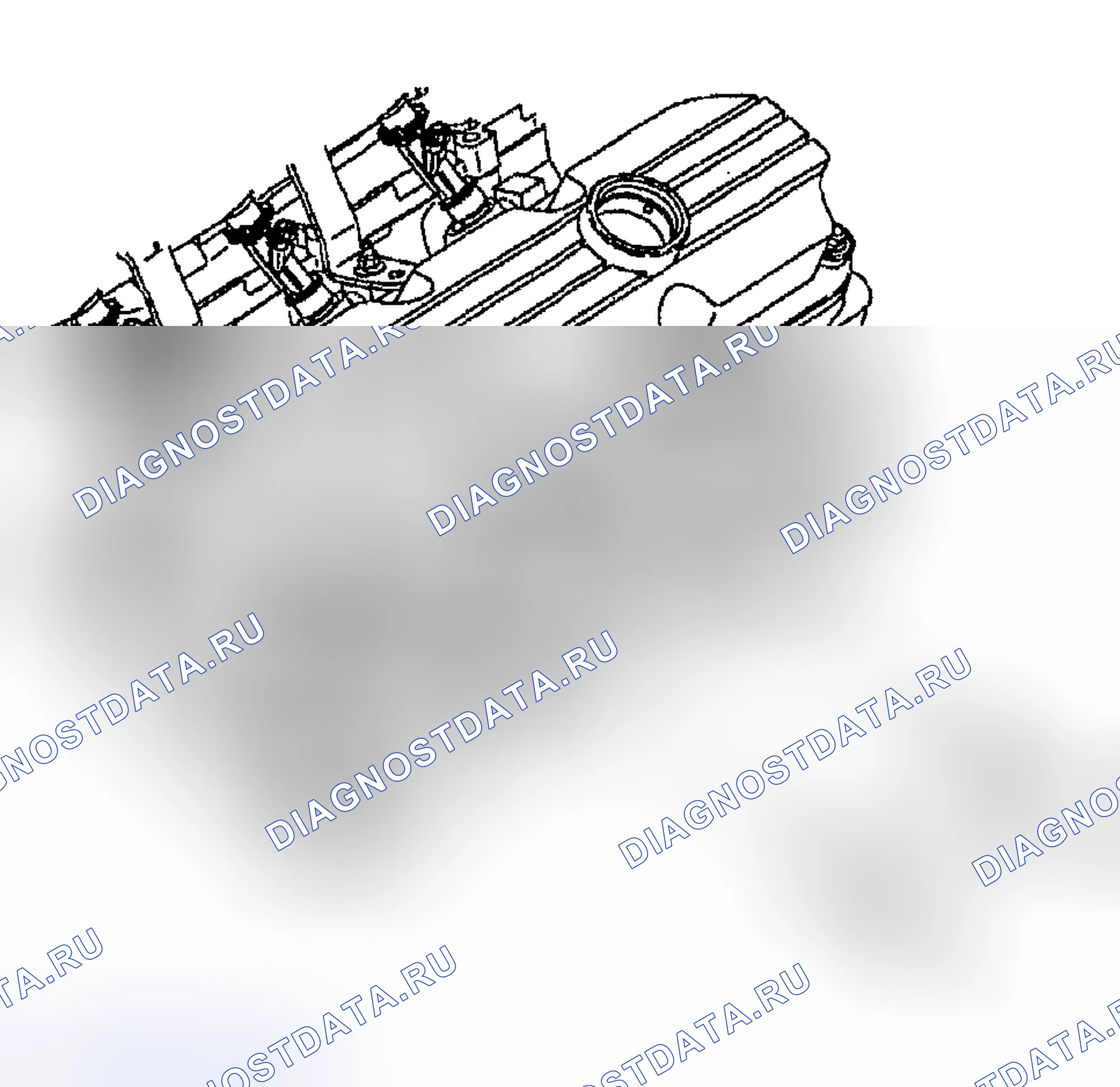 Рис. 441: Монтаж выпускного коллектора - справа (F). Hyundai Veracruz I