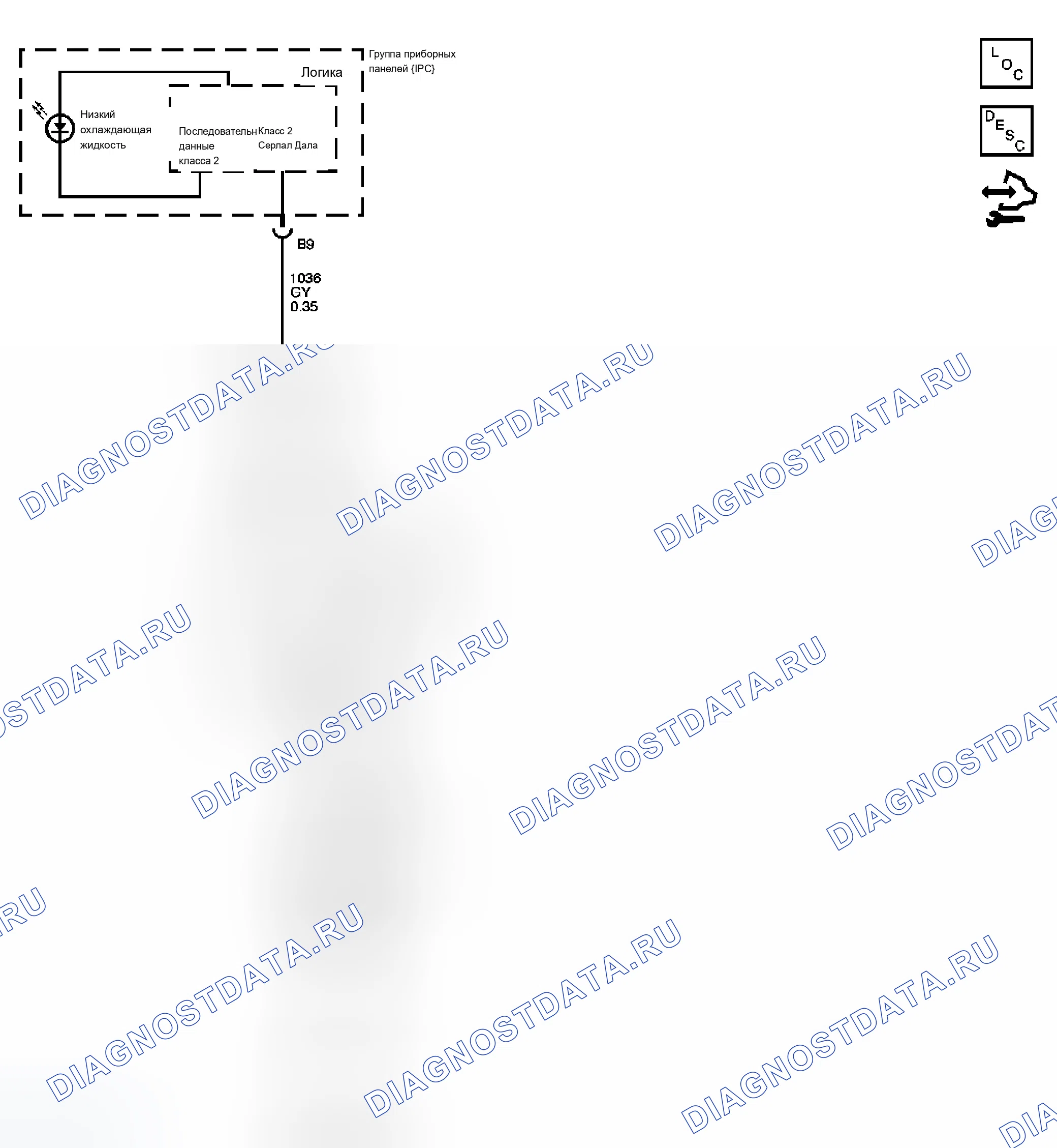 Рис. 1: Схема охлаждения двигателя. Chevrolet Chevy Express H1500 