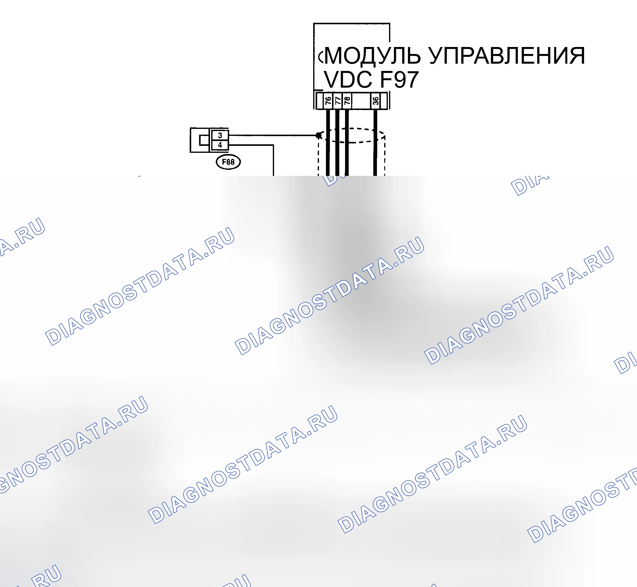 Рис. 283: электросхема - код неисправности 74 - с монитором выбора (дифференциальное давление датчика давления слишком велико). Subaru Legacy BE/BH/BT