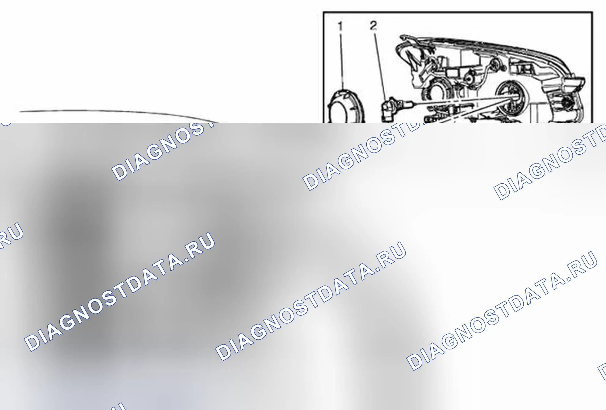 Рис. 20: Замена лампы фары - левая сторона (дальний свет Trax). Buick Encore I
