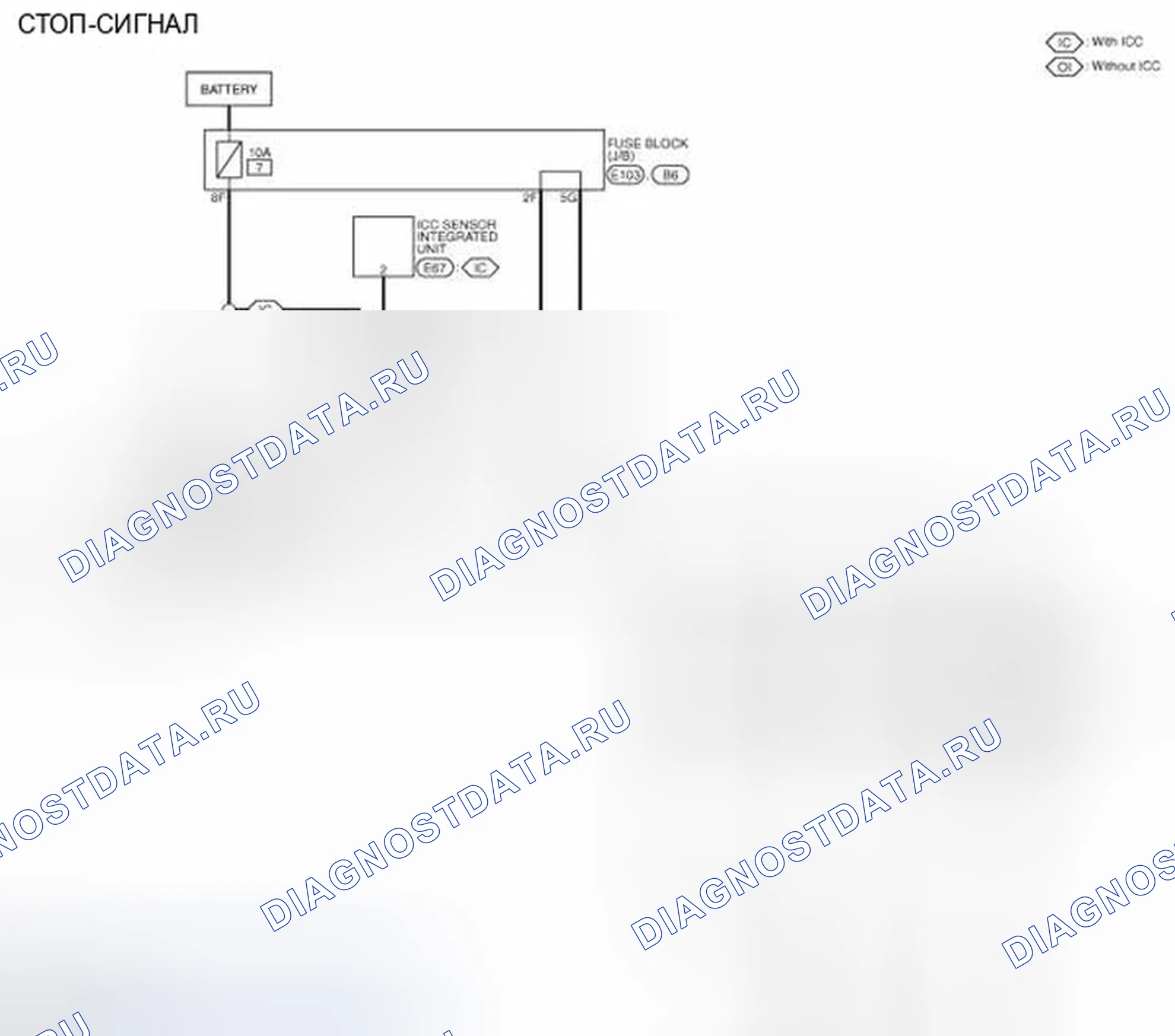 Рис. 53: электросхема - СТОП-СИГНАЛ. Infiniti Q60 I