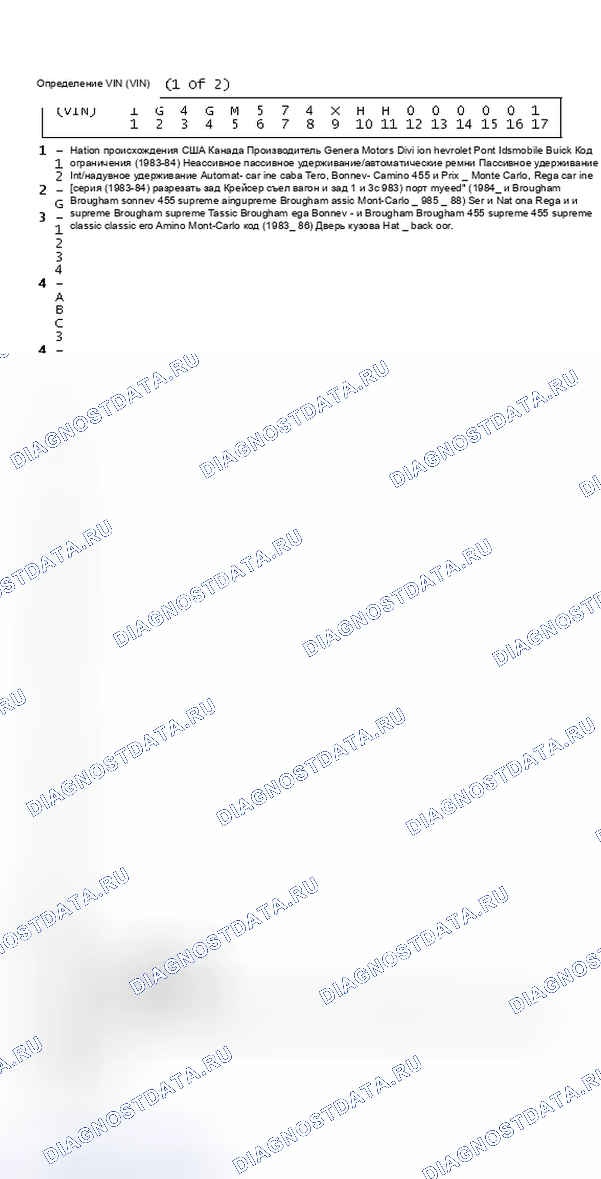 Рис. 1: Определение VIN (1 из 2). Chevrolet Malibu IV