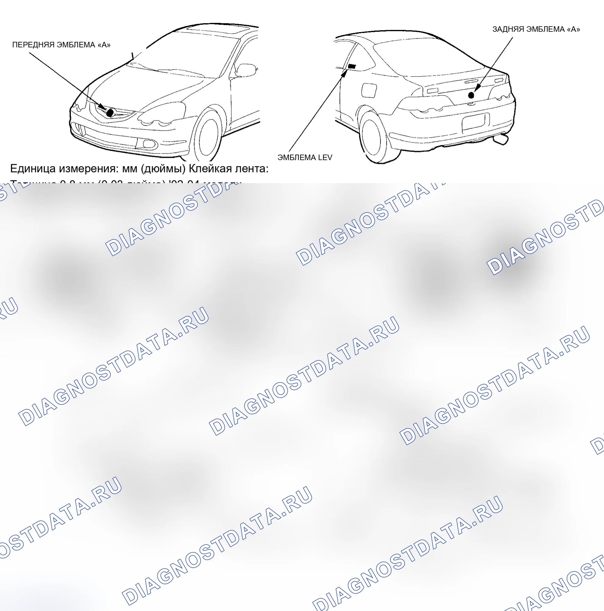 Рис. 51: Замена эмблемы. Acura RSX I