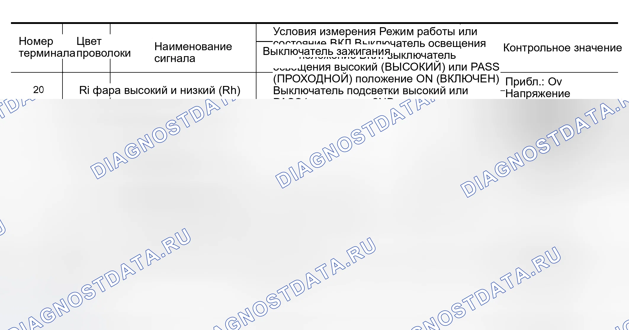 Рис. 173: Терминалы и эталонные значения для IPDM E / R. Nissan Murano Z50