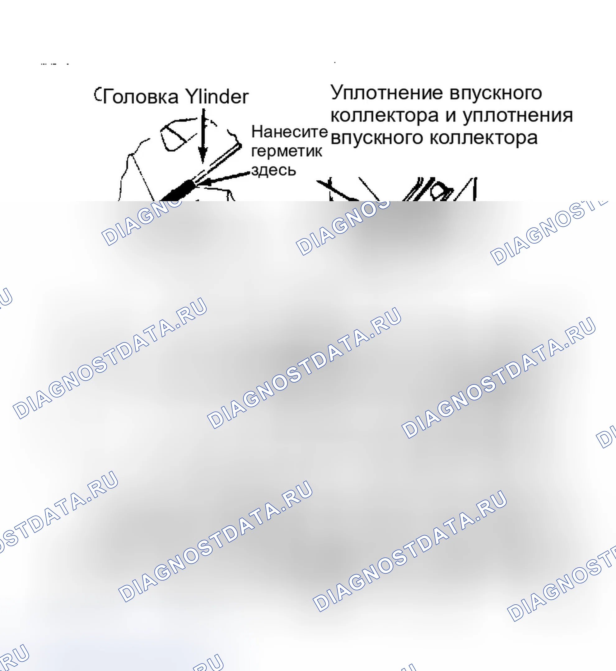 Рис. 11: Последовательность затяжки уплотнителя 5.0L Eng и впускного коллектора. Ford Bronco II I