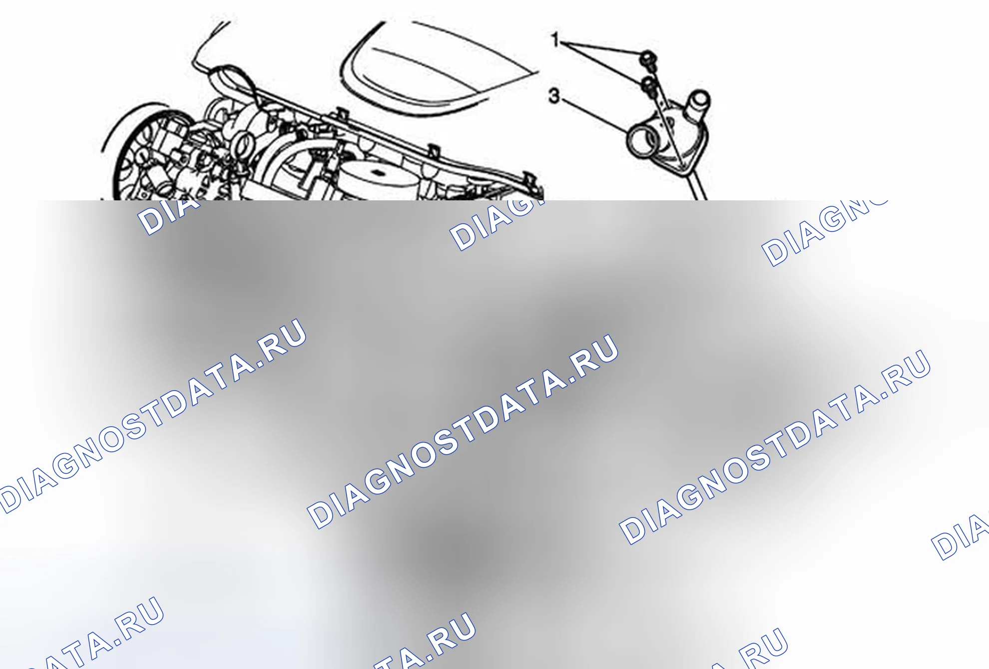 Рис. 5: Замена впускного отверстия для воды (2,0 л - Lhu). Buick Regal V