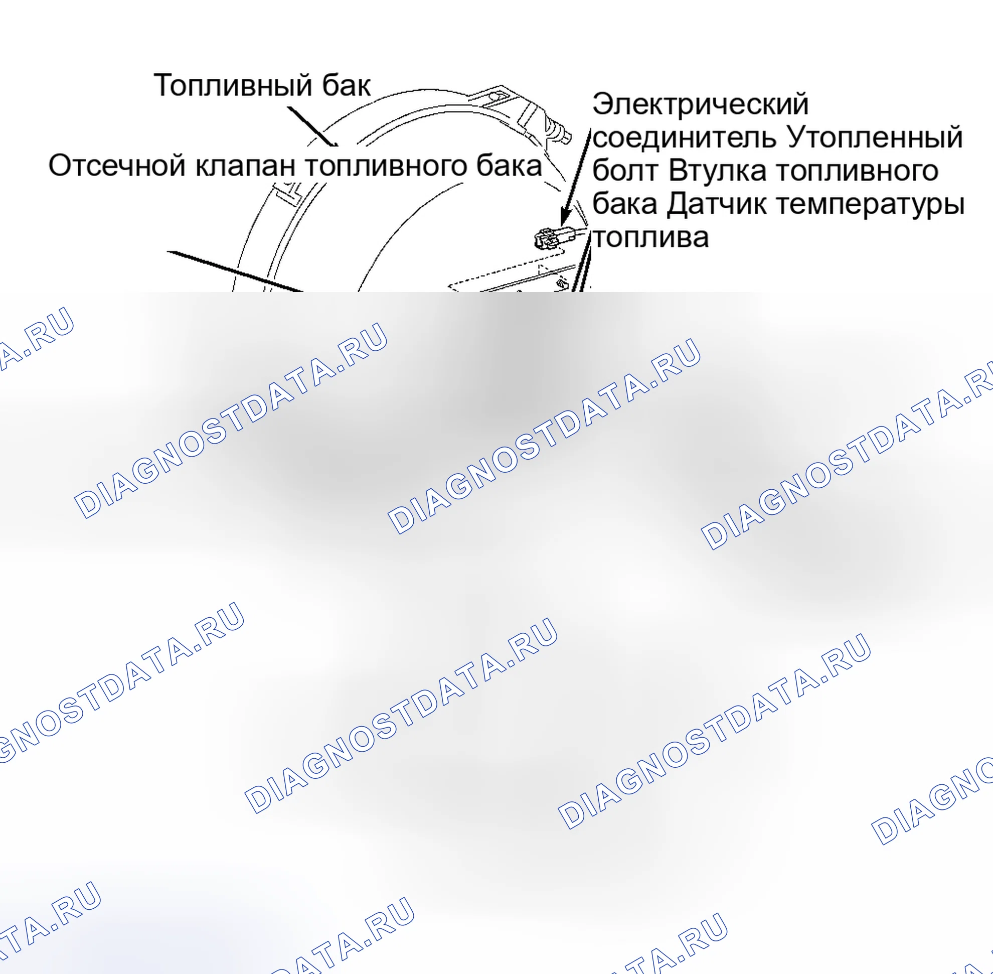 Рис. 43: Датчик температуры топлива в топливном баке (Camry 2.2L 4-Cyl. Модели КПГ). Toyota Land Cruiser 100