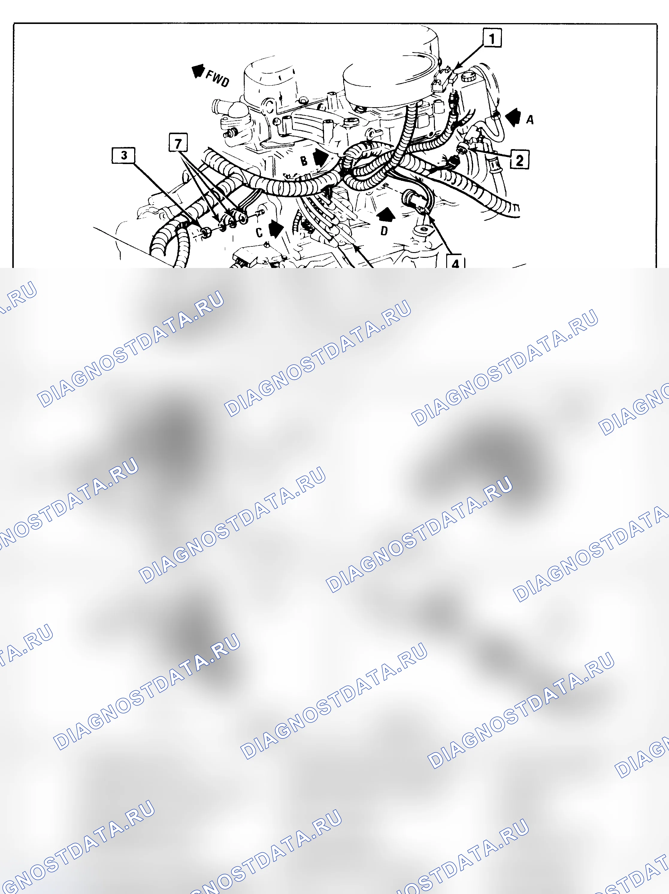 Рис. 20: Расположение компонентов (2 из 2) - Фактический вид - Корпус, Buick и Oldsmobile. Oldsmobile Cutlass Ciera I