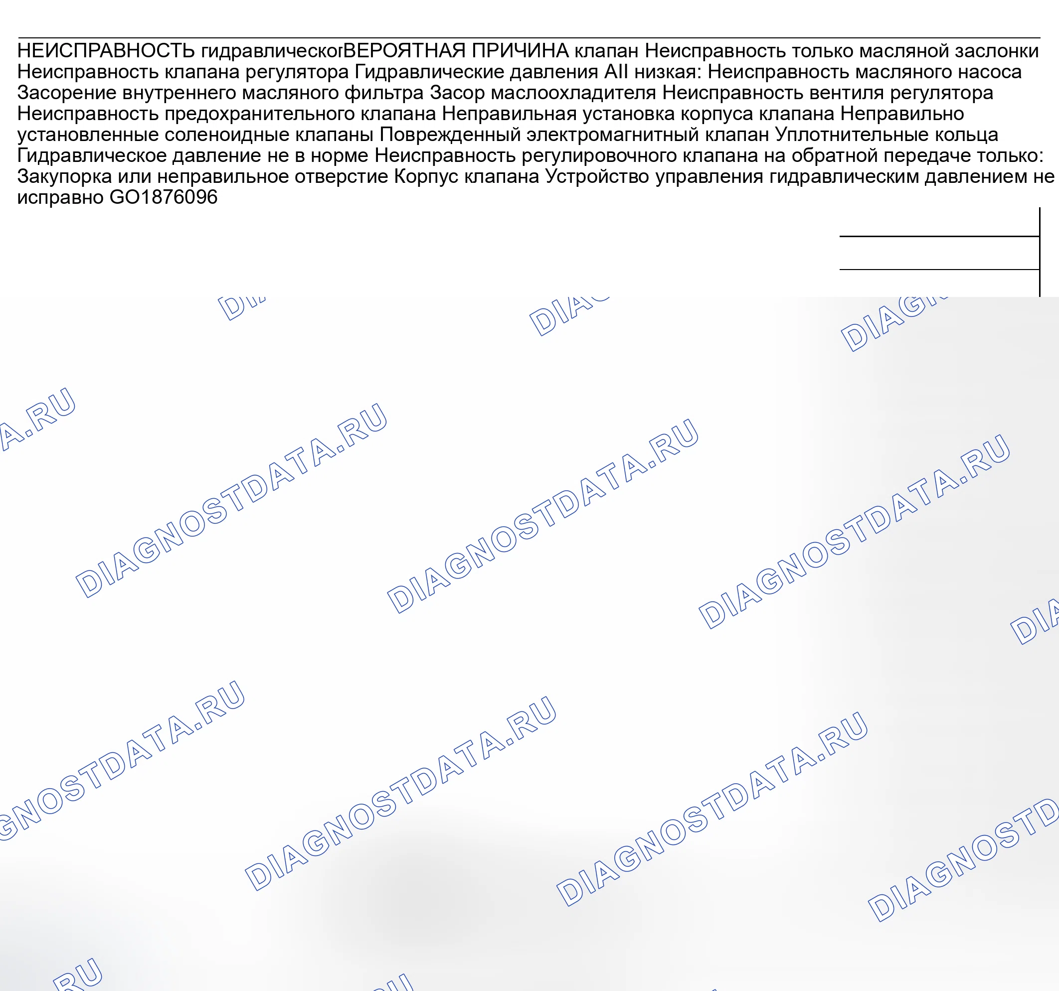 Рис. 90: ТАБЛИЦА ДИАГНОСТИКИ ГИДРАВЛИЧЕСКИХ ИСПЫТАНИЙ ПОД ДАВЛЕНИЕМ. Mitsubishi Lancer IX рестайлинг