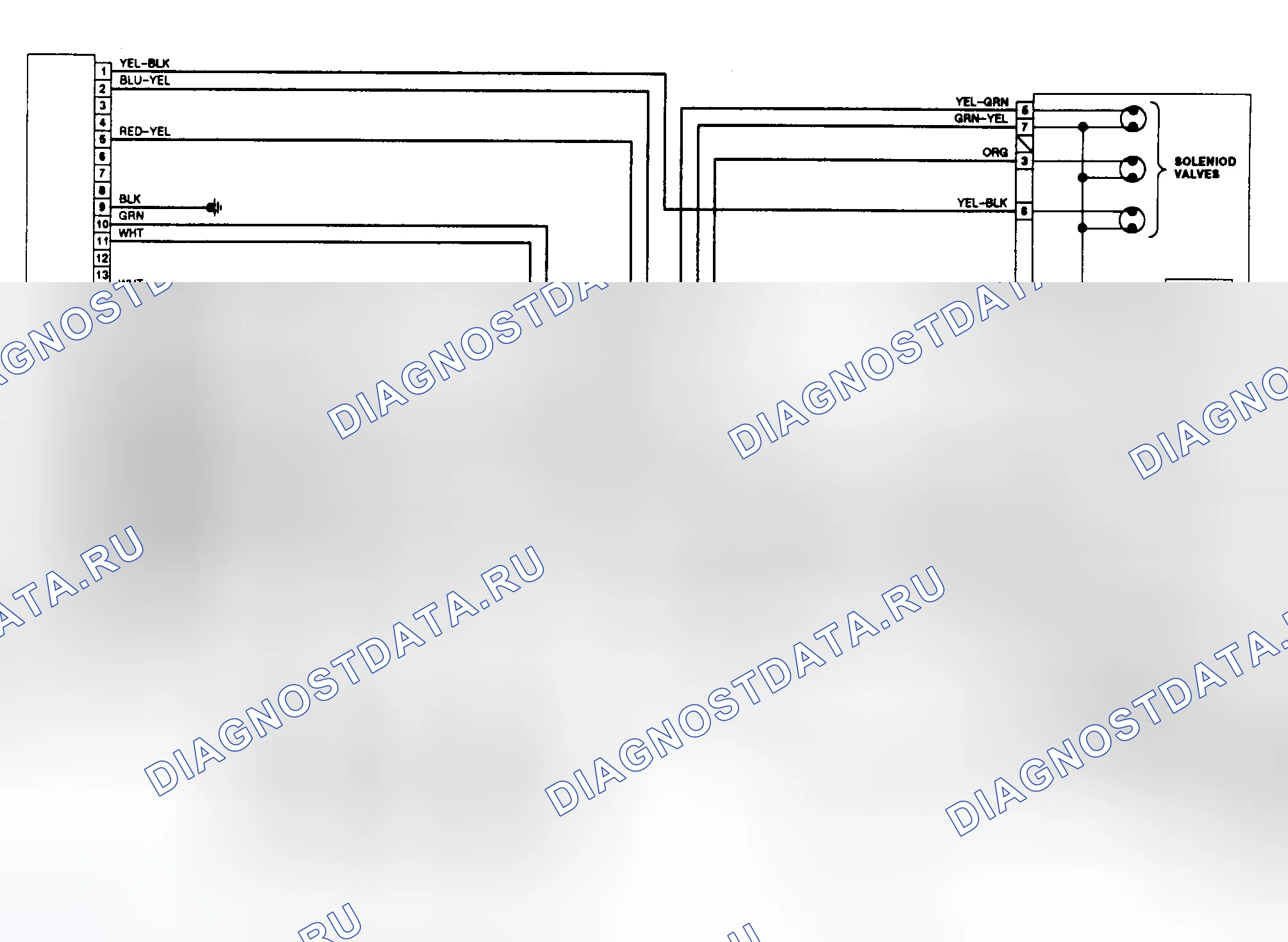 Рис. 7: электросхема ABS (Stealth Fwd и 3000GT Fwd). Mazda MPV III