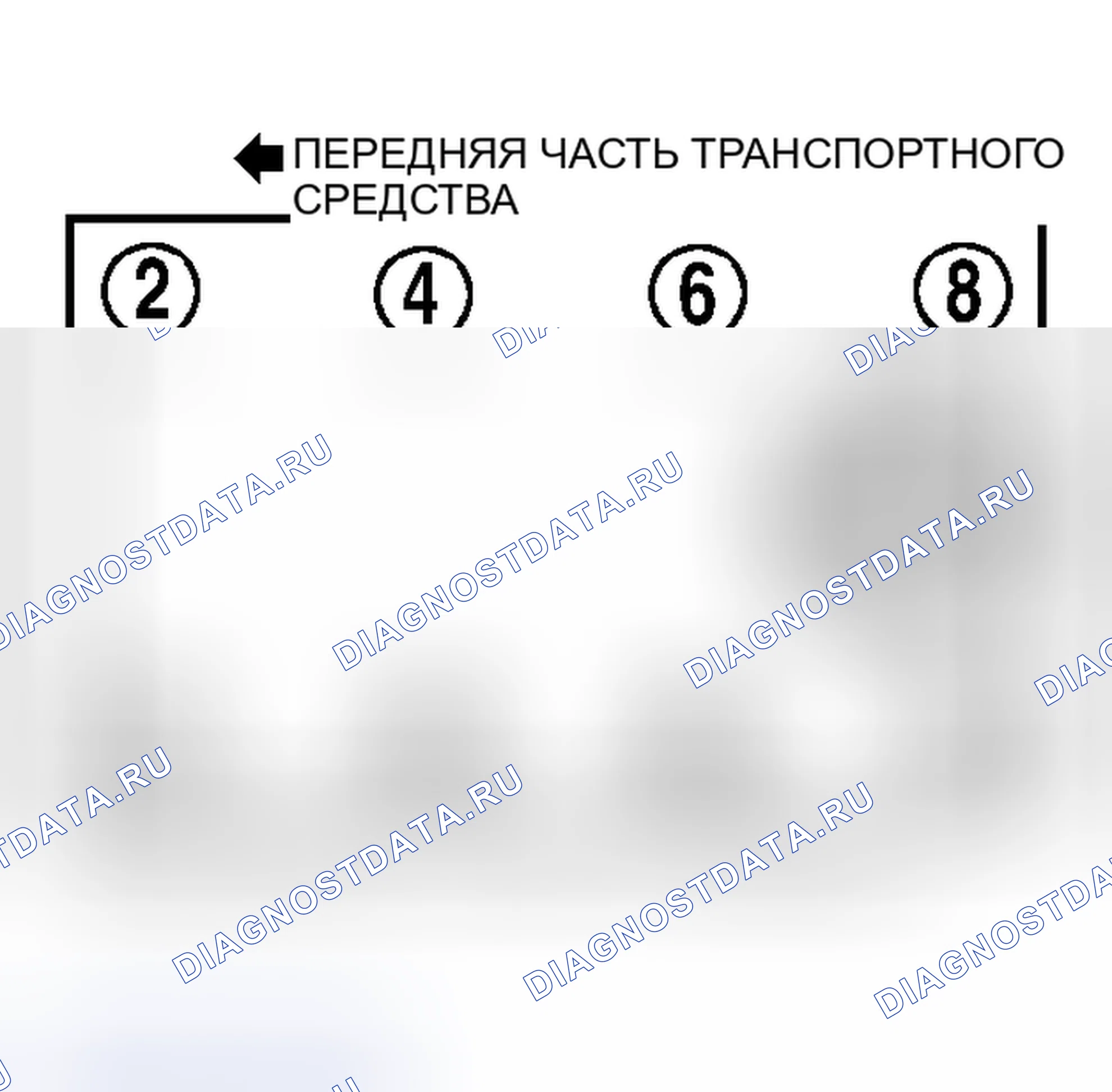 Рис. 7: порядок работы цилиндров и вращение дистрибьютора 5.2L и 5.9L бензин V8 (Dakota, Durango, Ram Pickup, Ram Van &. Chrysler Grand Voyager III