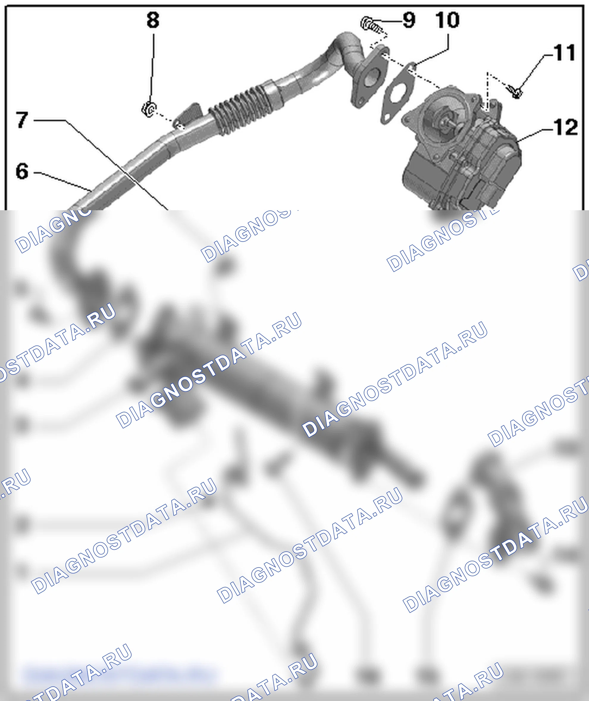 Система рециркуляции ОГ (4-цилиндровый двигатель (2,0 л 4 кл./цил., TDI Common Rail)). SEAT Altea I