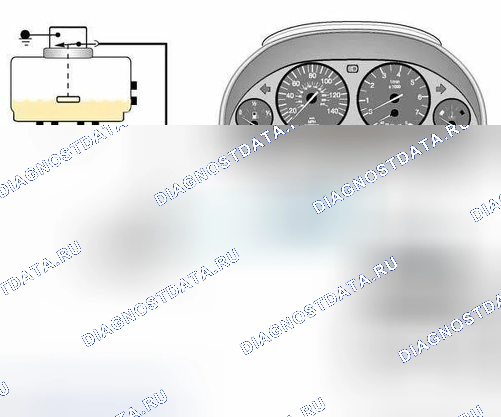 Рис. 54: Сигнализатор уровня тормозной жидкости. BMW X5 E53