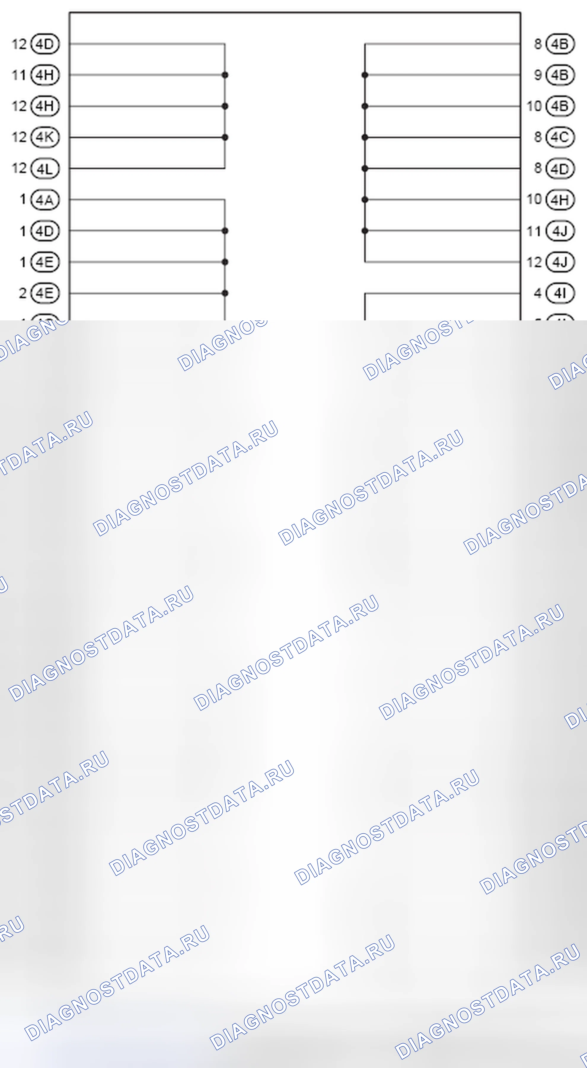 Рис. 1023: J / B No4 Схема внутренней цепи (1 из 3). Toyota Camry XV40
