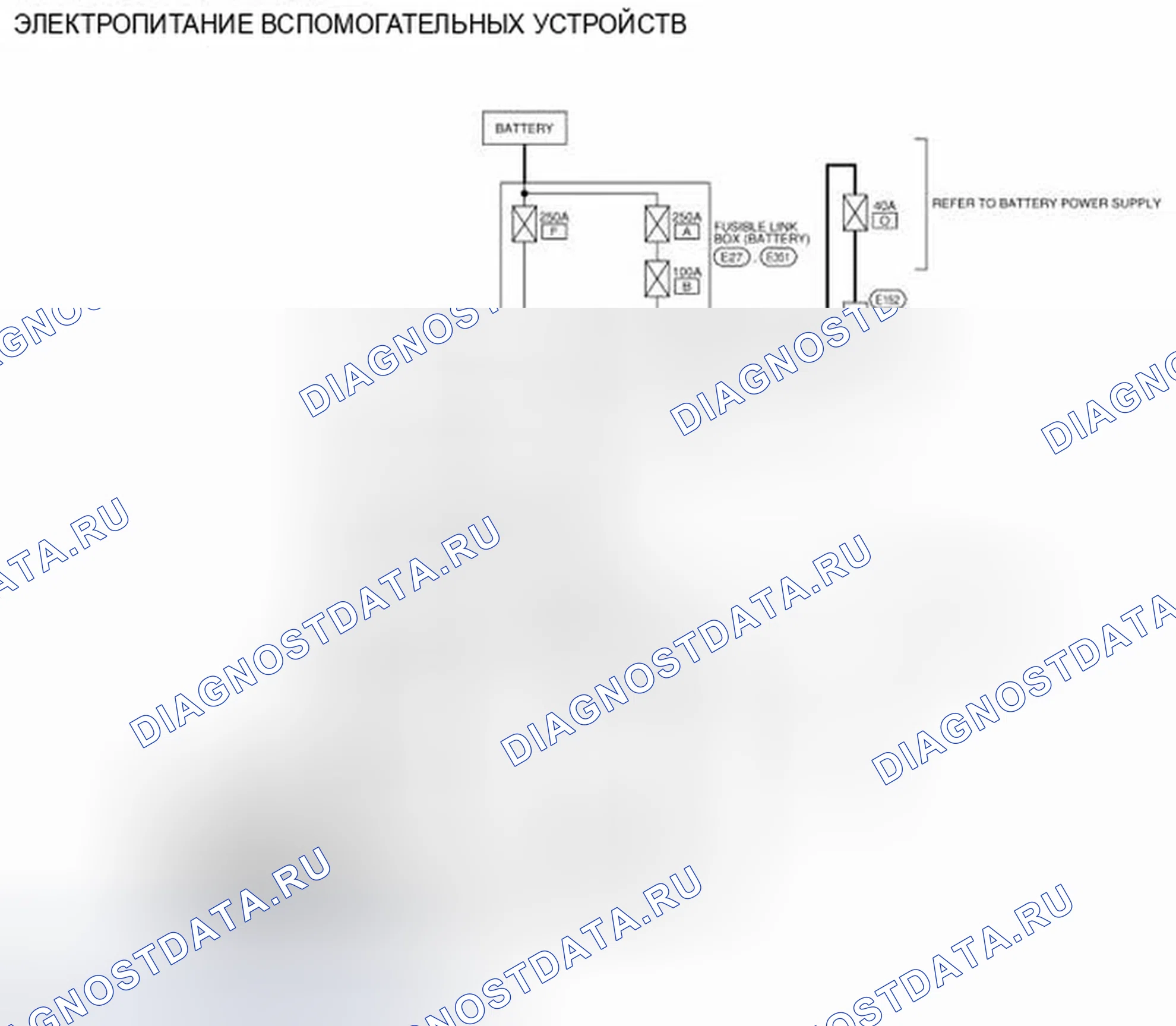 Рис. 182: электросхема - ЭЛЕКТРОПИТАНИЕ ВСПОМОГАТЕЛЬНЫХ УСТРОЙСТВ. Infiniti QX60 I