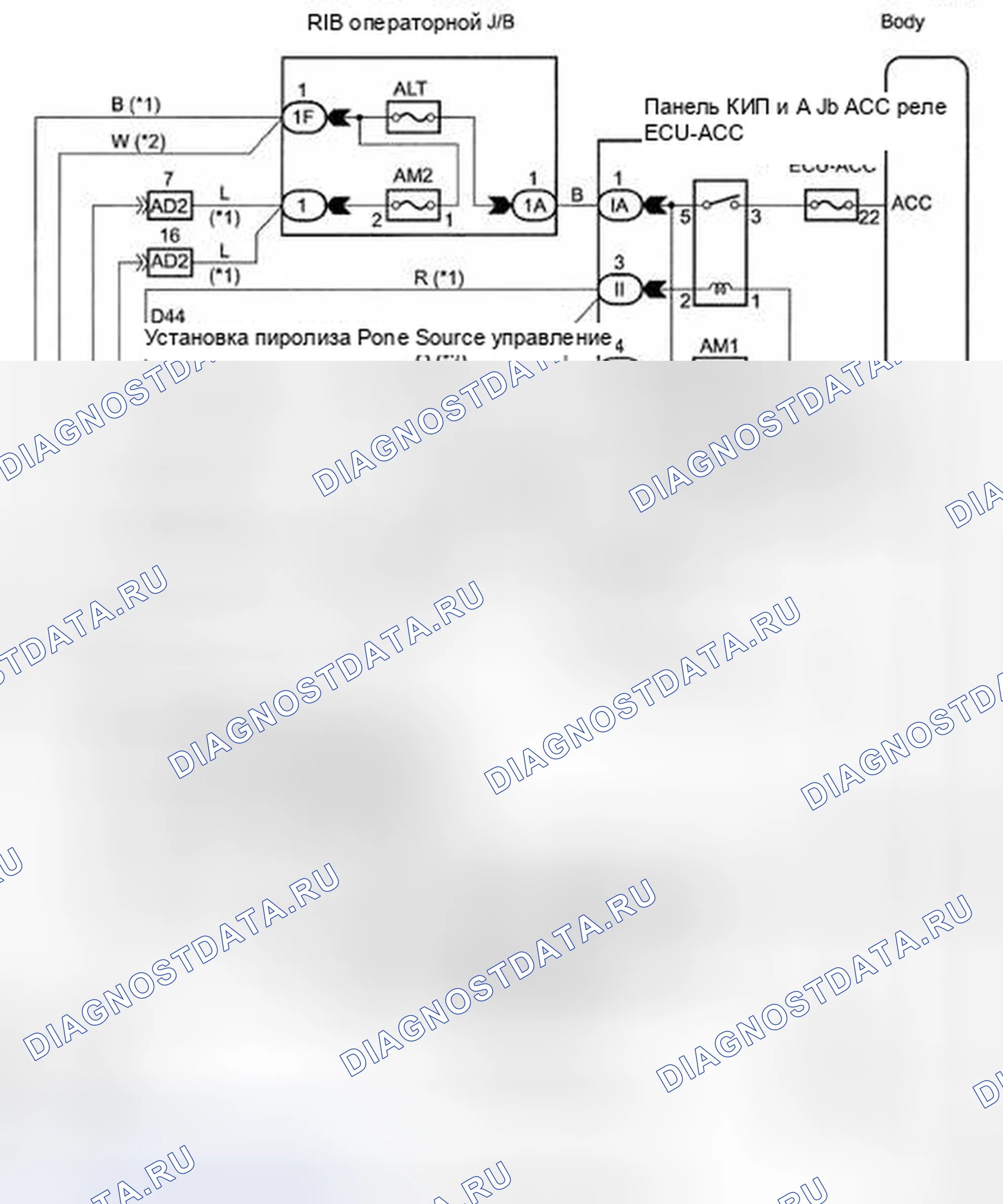 Рис. 4: электросхема. Toyota Avalon XX30 рестайлинг