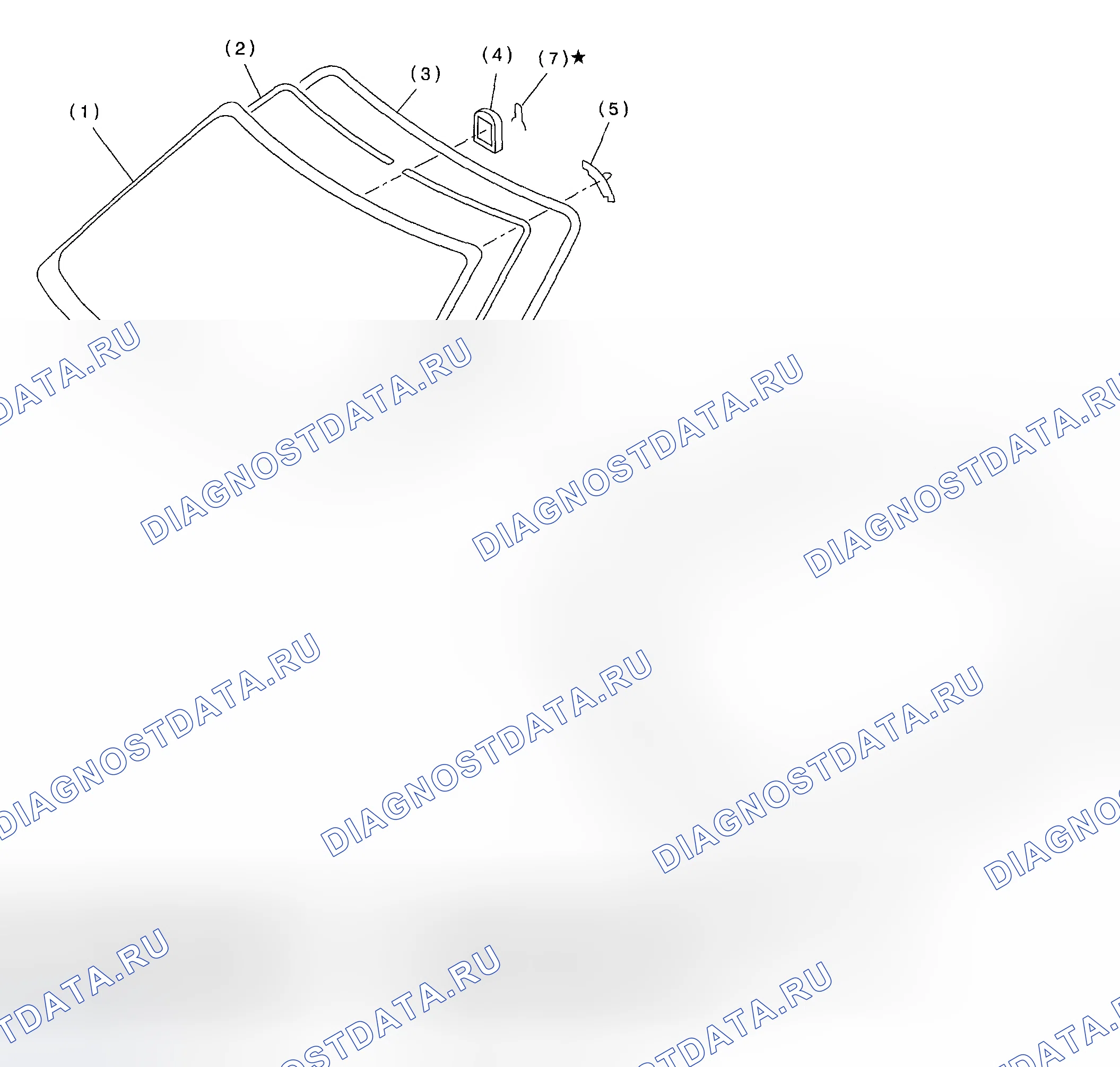 Рис. 1: ФИКСИРОВАННОЕ СТЕКЛО. Subaru Impreza GD/GC/GG рестайлинг