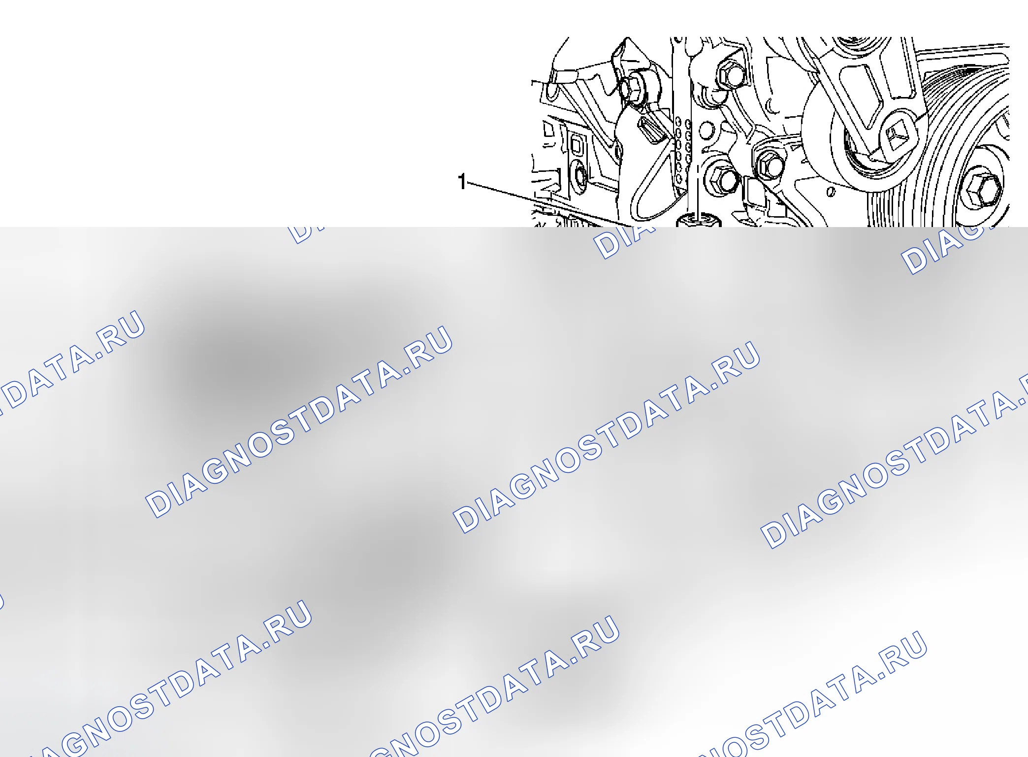 Рис. 2: Замена крепления двигателя - правая сторона. Cadillac STS I рестайлинг