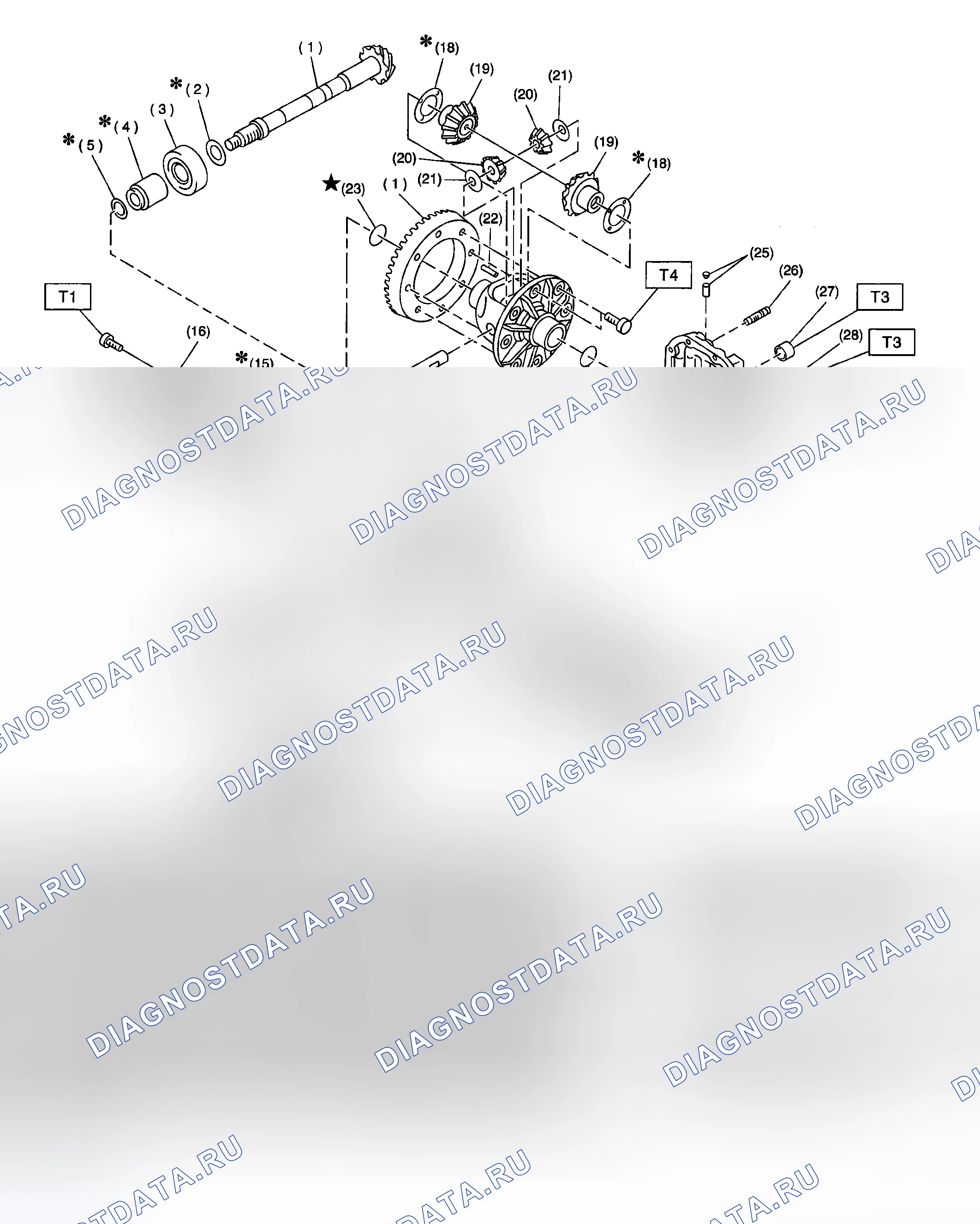 Рис. 57: ЗАДНИЙ ДИФФЕРЕНЦИАЛ БЕЗ ЛСД. Subaru Impreza GD/GC/GG рестайлинг 2
