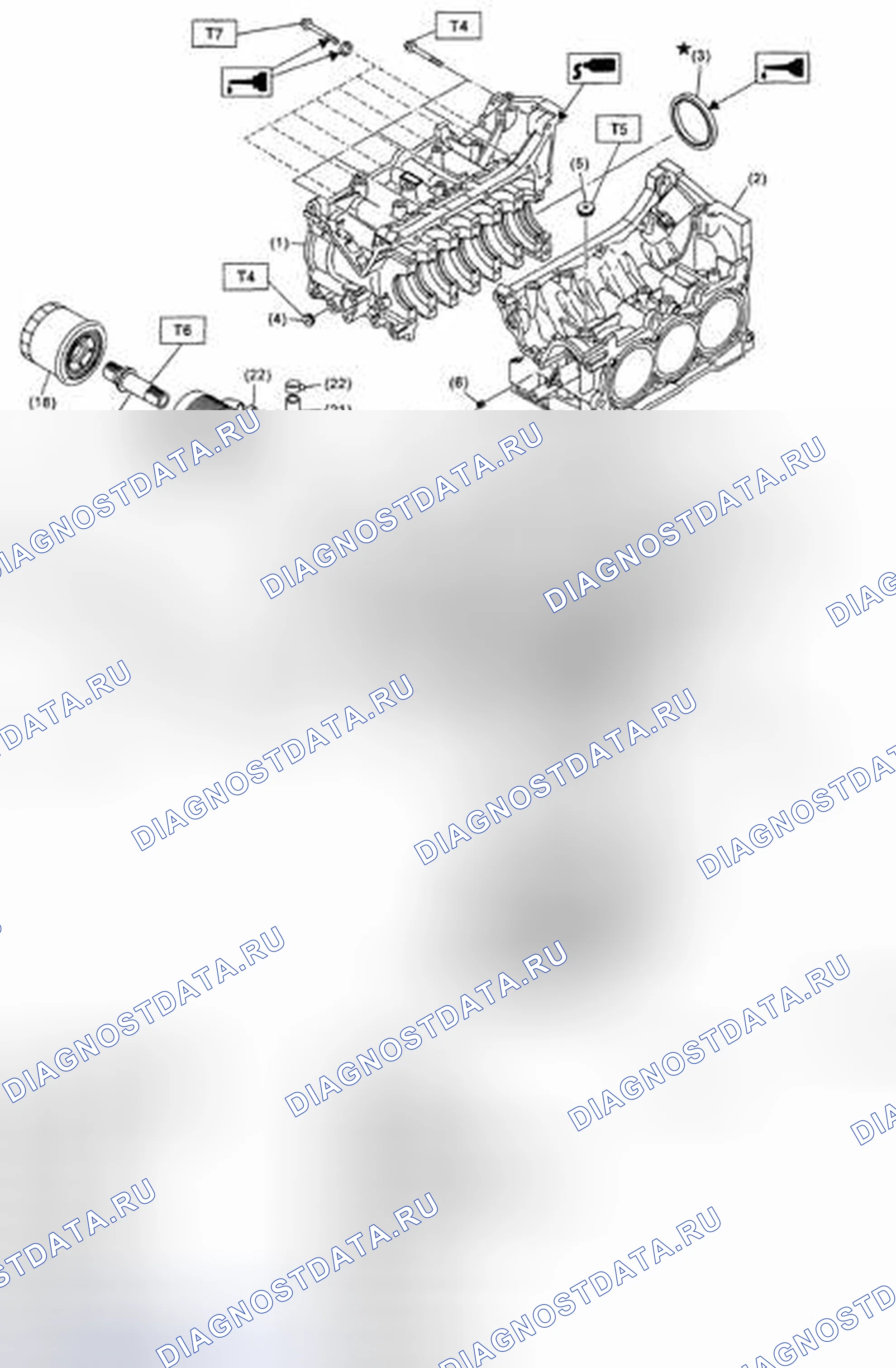 Рис. 6: БЛОК ЦИЛИНДРОВ. Subaru Tribeca WX рестайлинг
