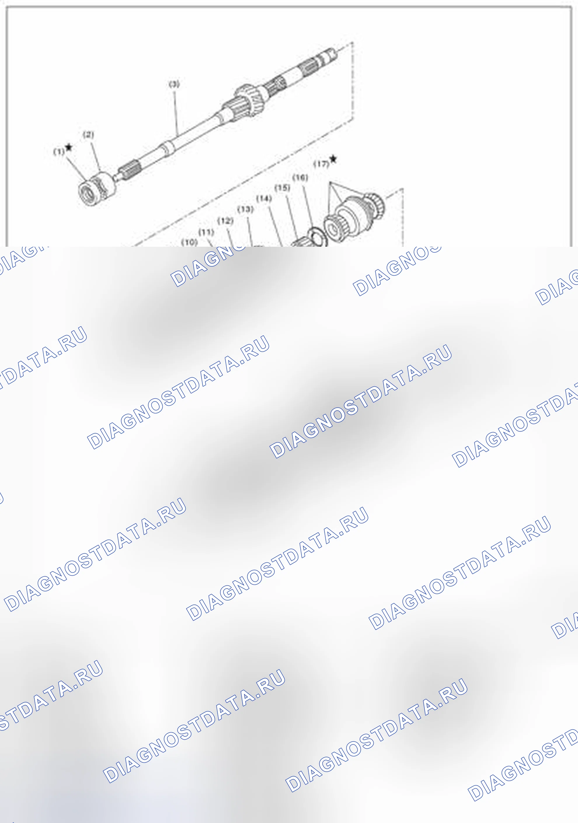 Рис. 22: ГЛАВНЫЙ ВАЛ ДЛЯ ОДНОРЯДНЫХ. Subaru Legacy BM/BR рестайлинг