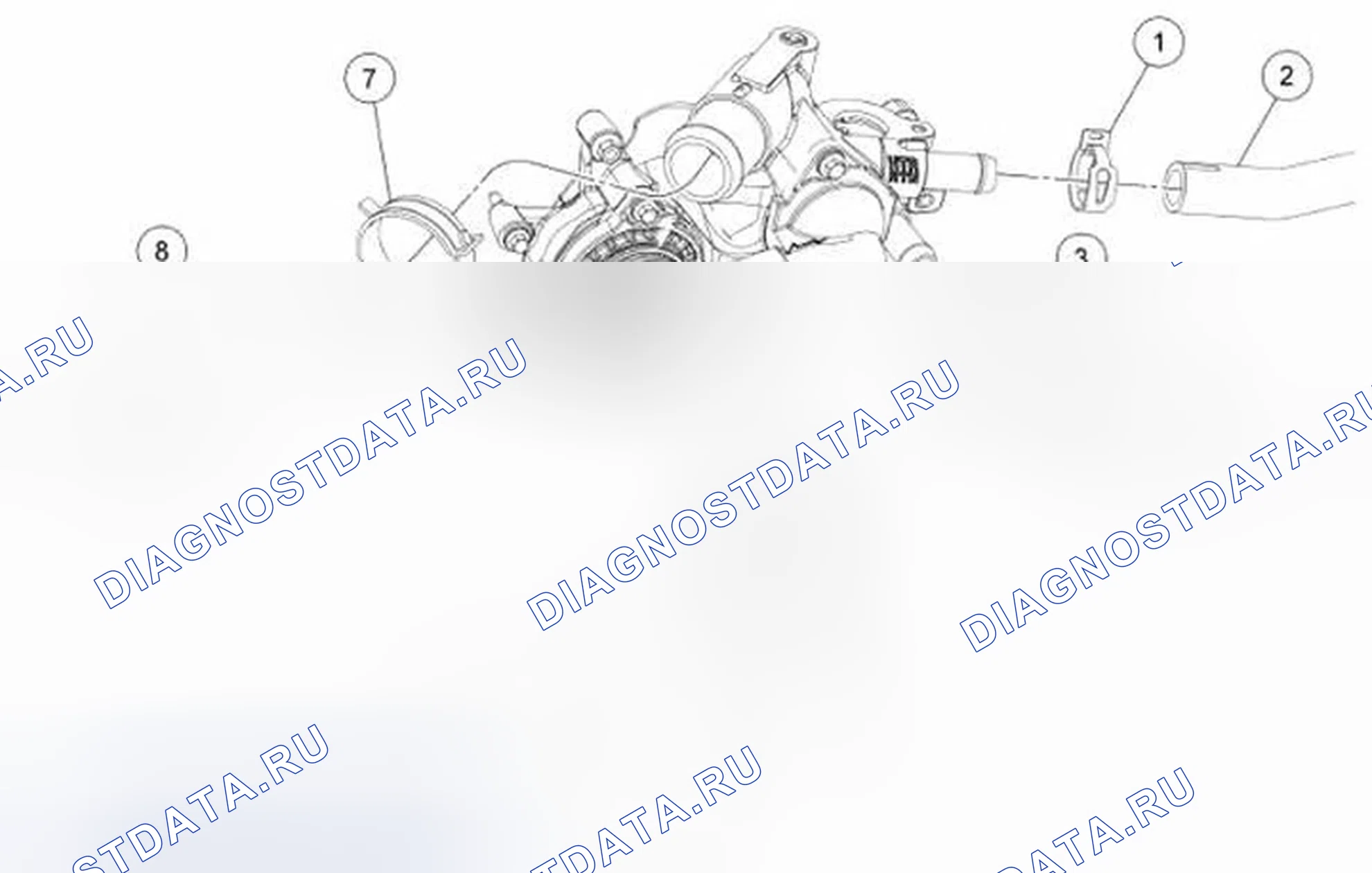 Рис. 22: Корпус насоса охлаждающей жидкости - 3,0 л (4V). Ford Escape I рестайлинг 2