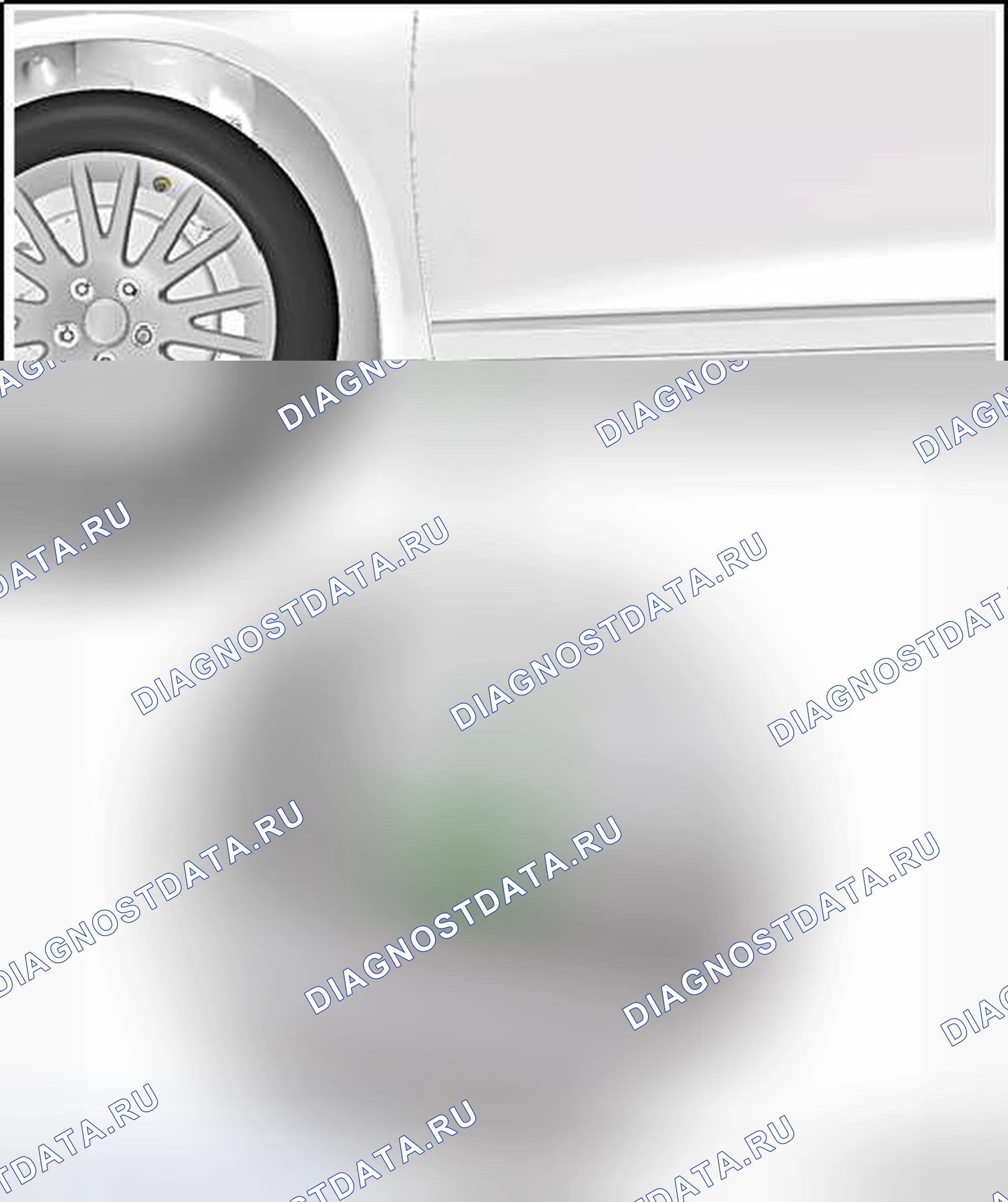 Рис. 34: МОНТАЖНЫЕ ТОЧКИ ПОДЪЕМНИКА И ДОМКРАТА. Volkswagen Golf Mk7
