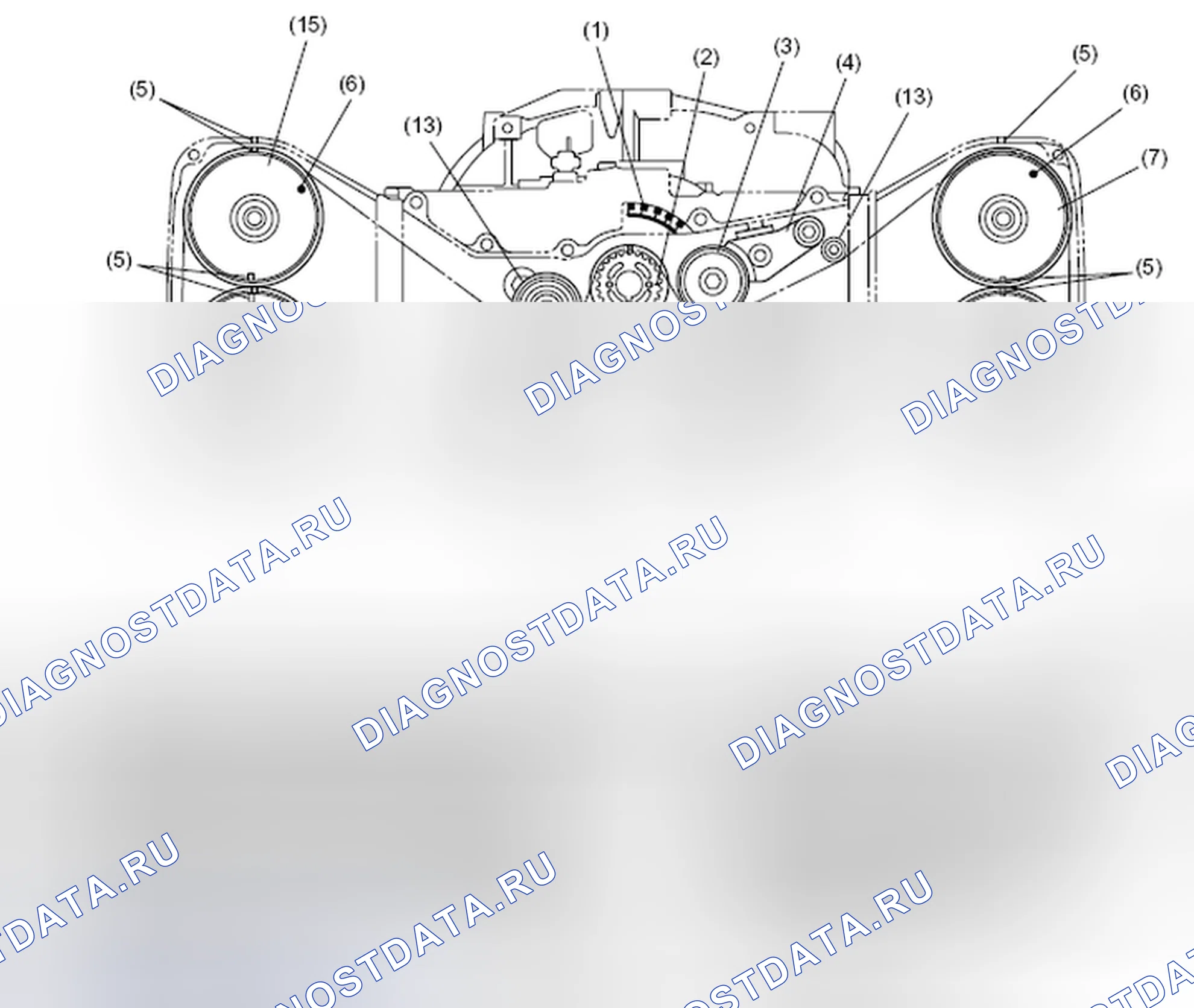 Рис. 55: Зубчатый ремень. Subaru Outback BR рестайлинг