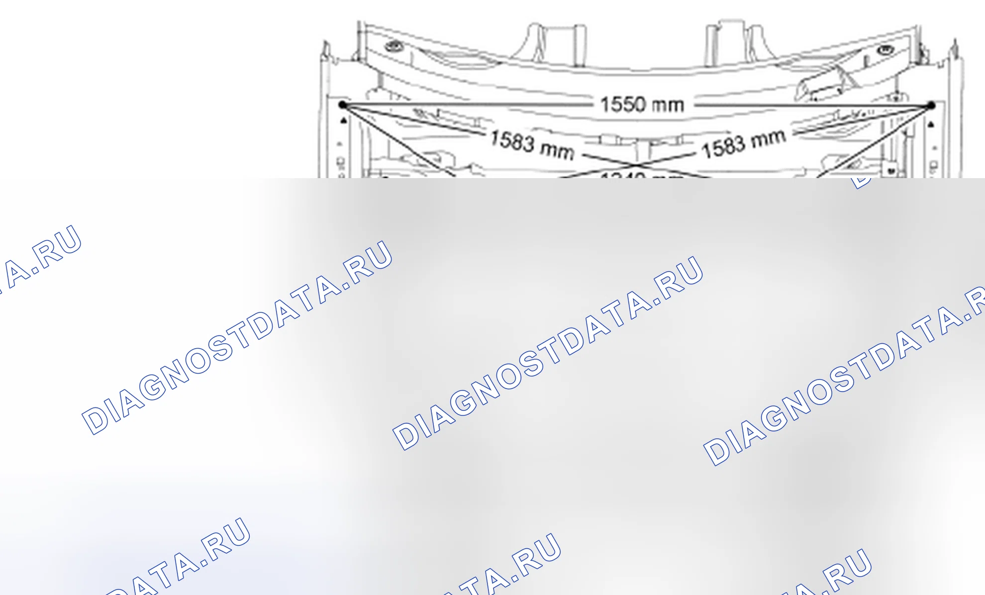 Рис. 79: Размеры под капотом. Hyundai Kona I рестайлинг