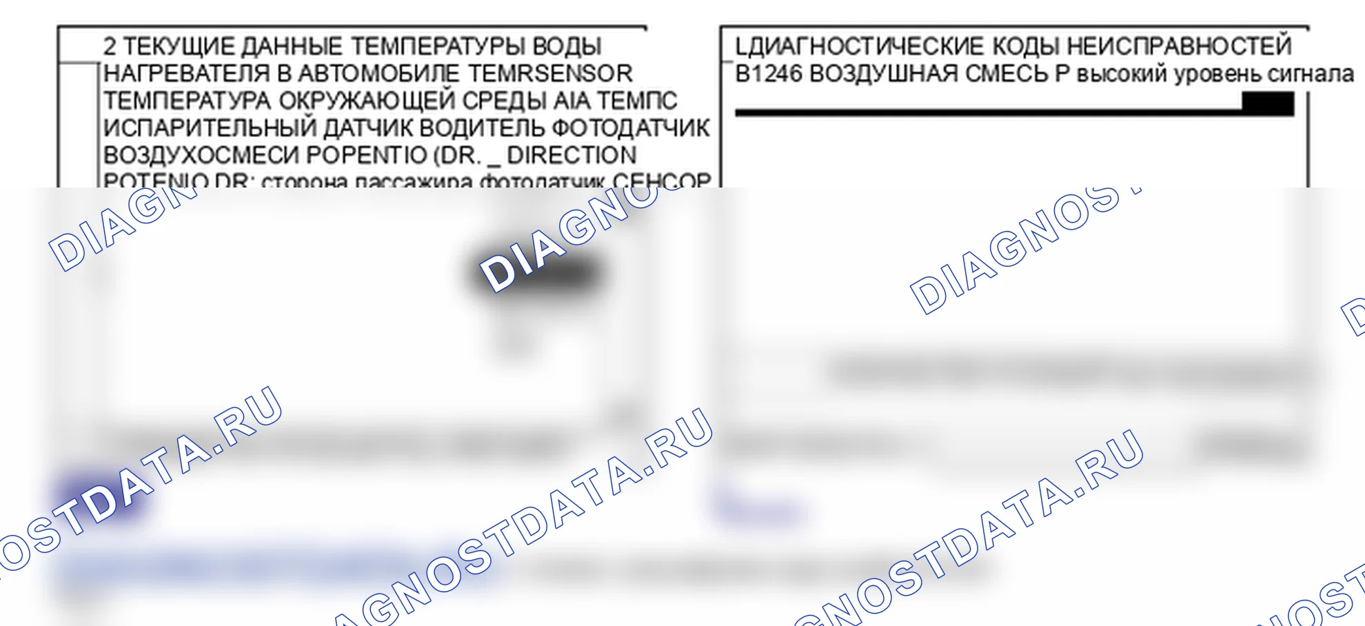 Данные диагностического сканера — B1246. Hyundai Santa Fe CM