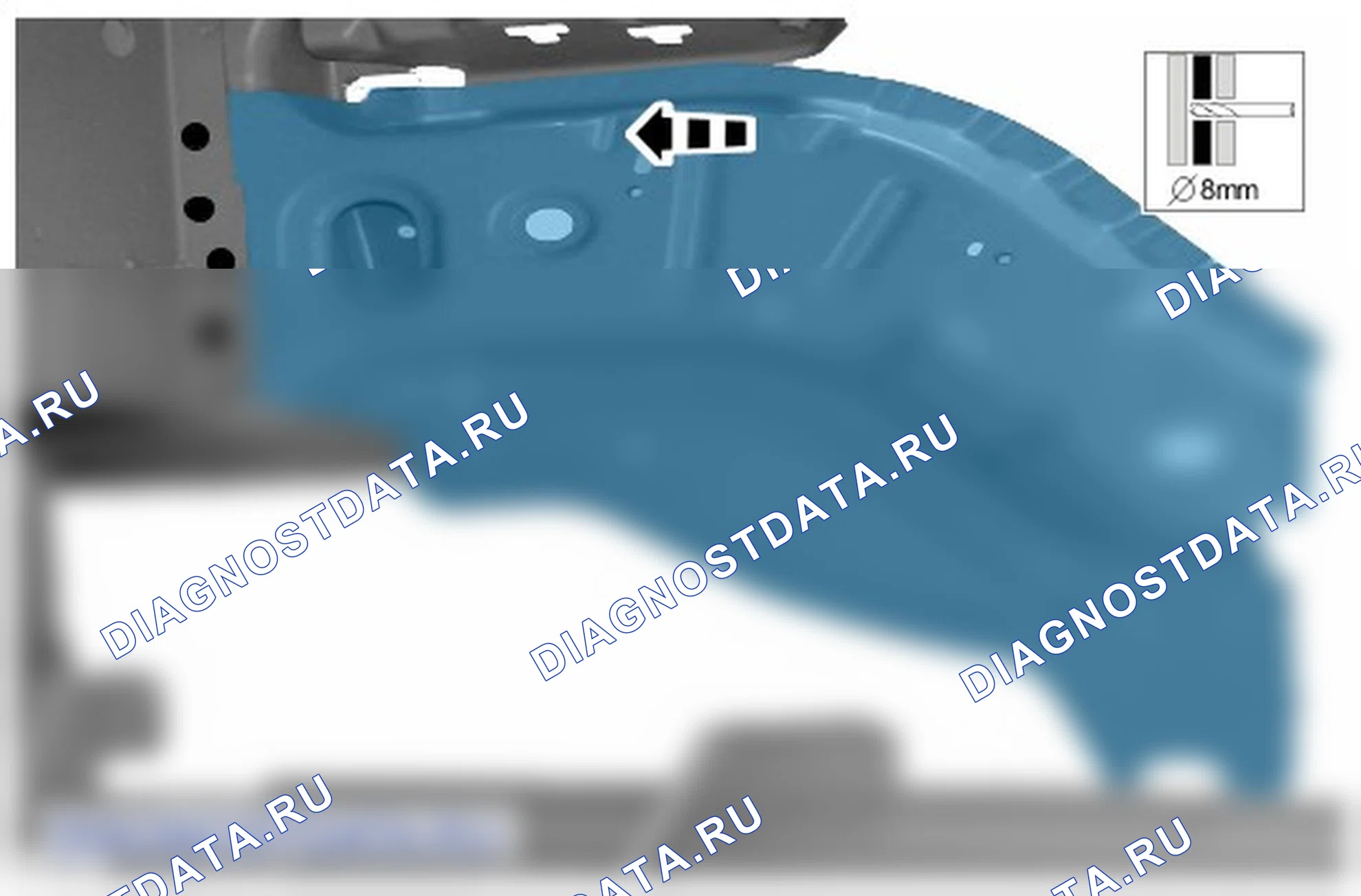 Как снять и установить внутреннее усиление панели фартука крыла. Ford Transit Custom I