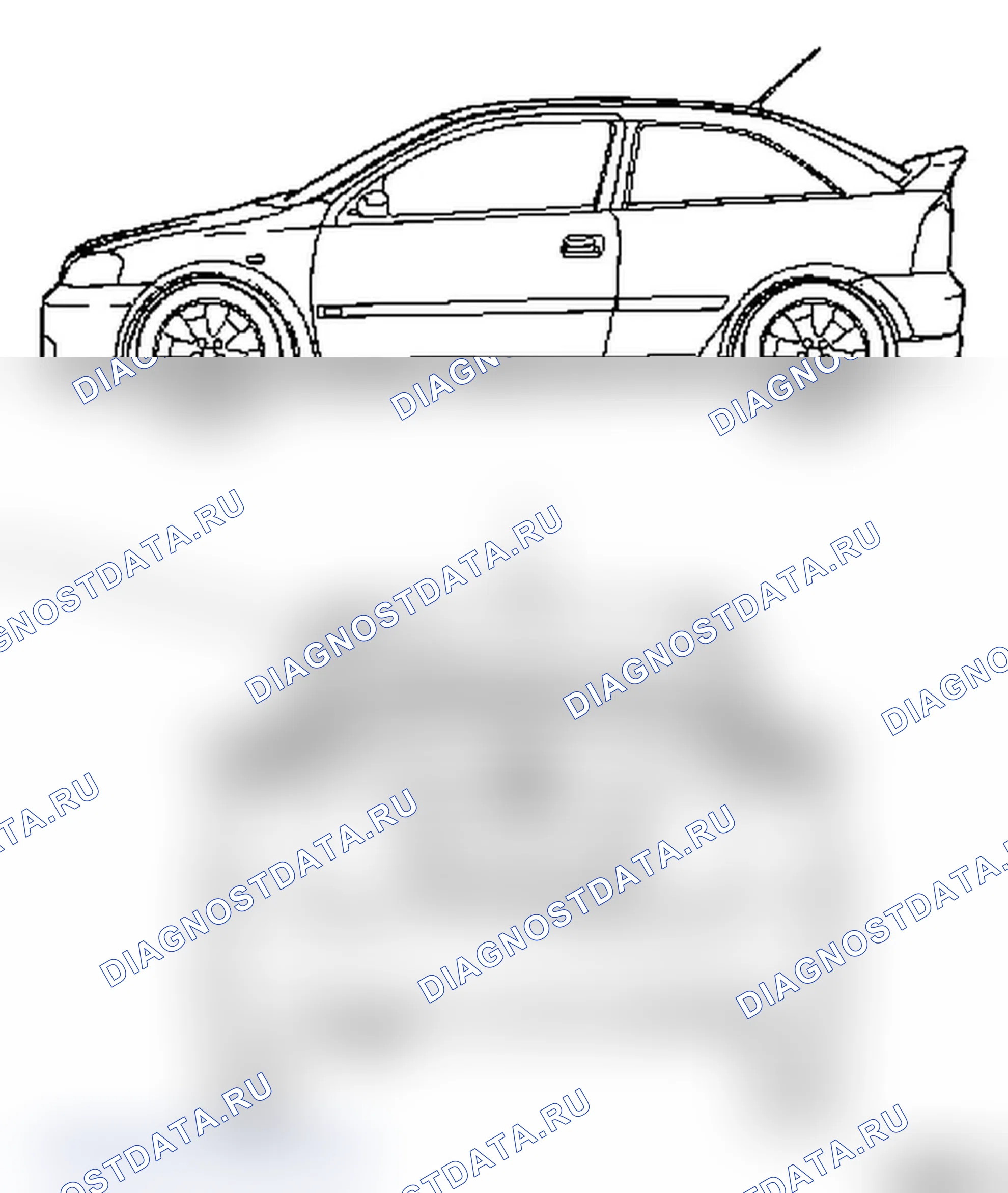 Задний спойлер 3-дверной модели Astra-G OPC Limousine. Opel Astra G