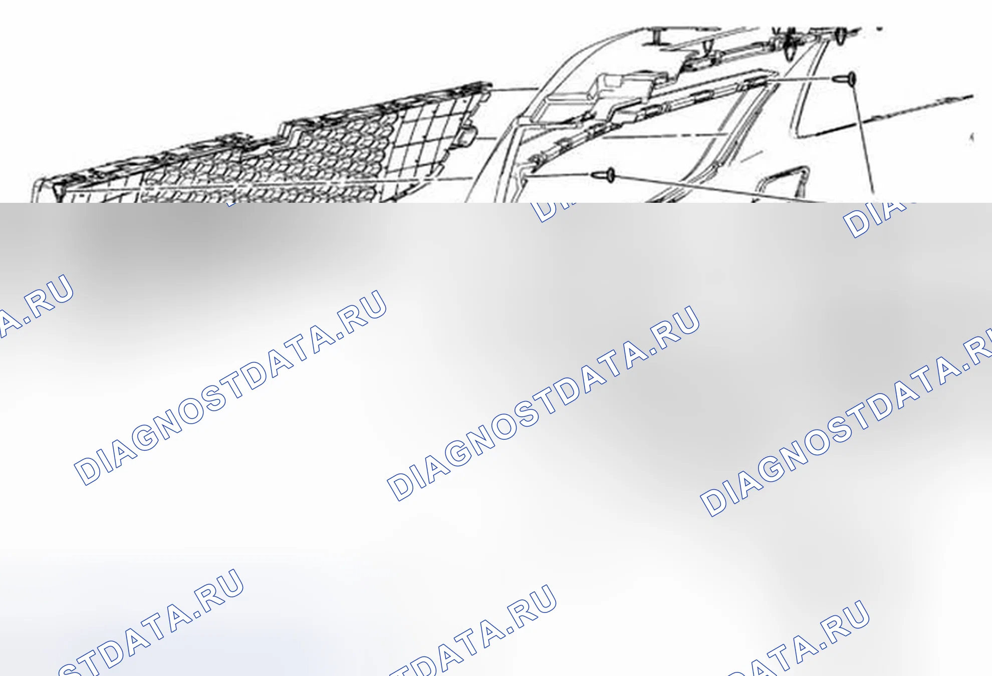 Рис. 22: Замена передней нижней решетки. Chevrolet Cruze I рестайлинг