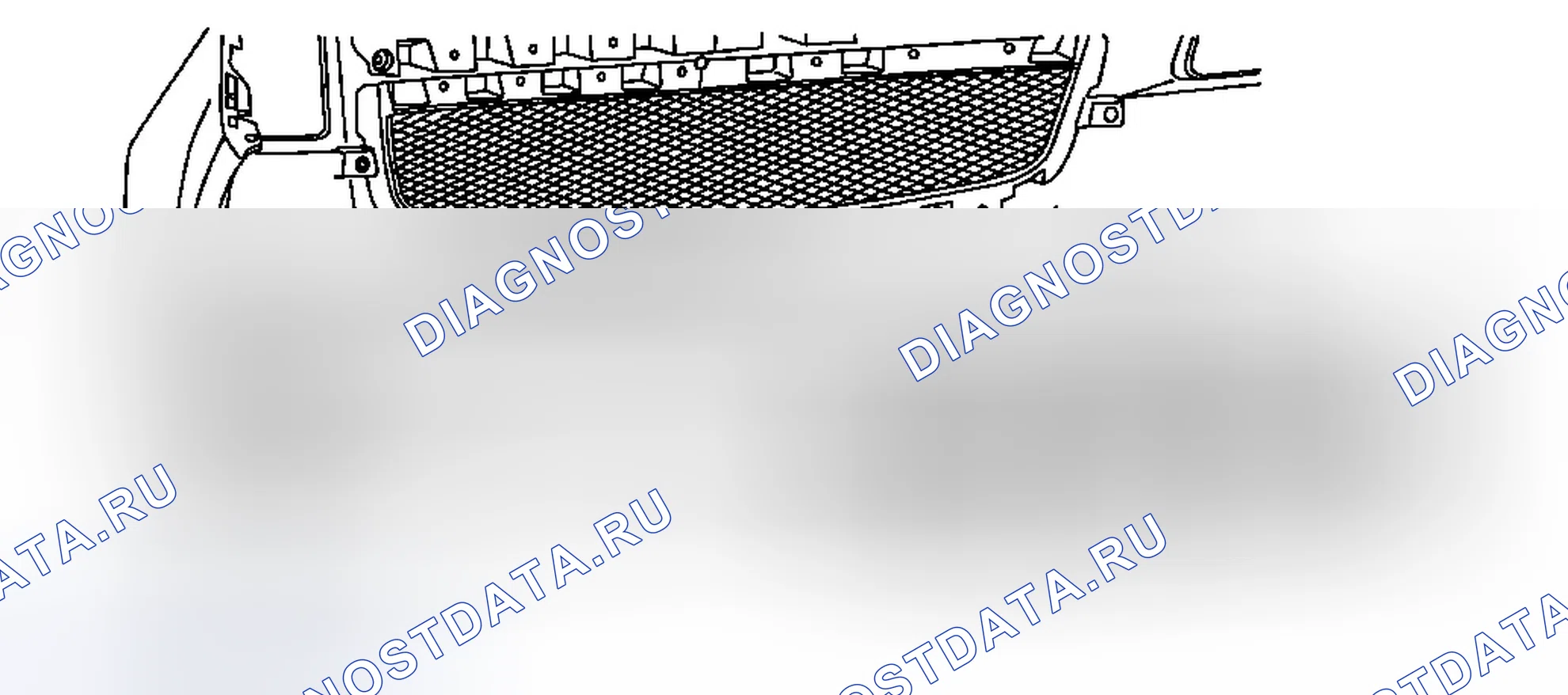Рис. 10: Замена центральной решетки радиатора (нижняя). Chevrolet Malibu VII