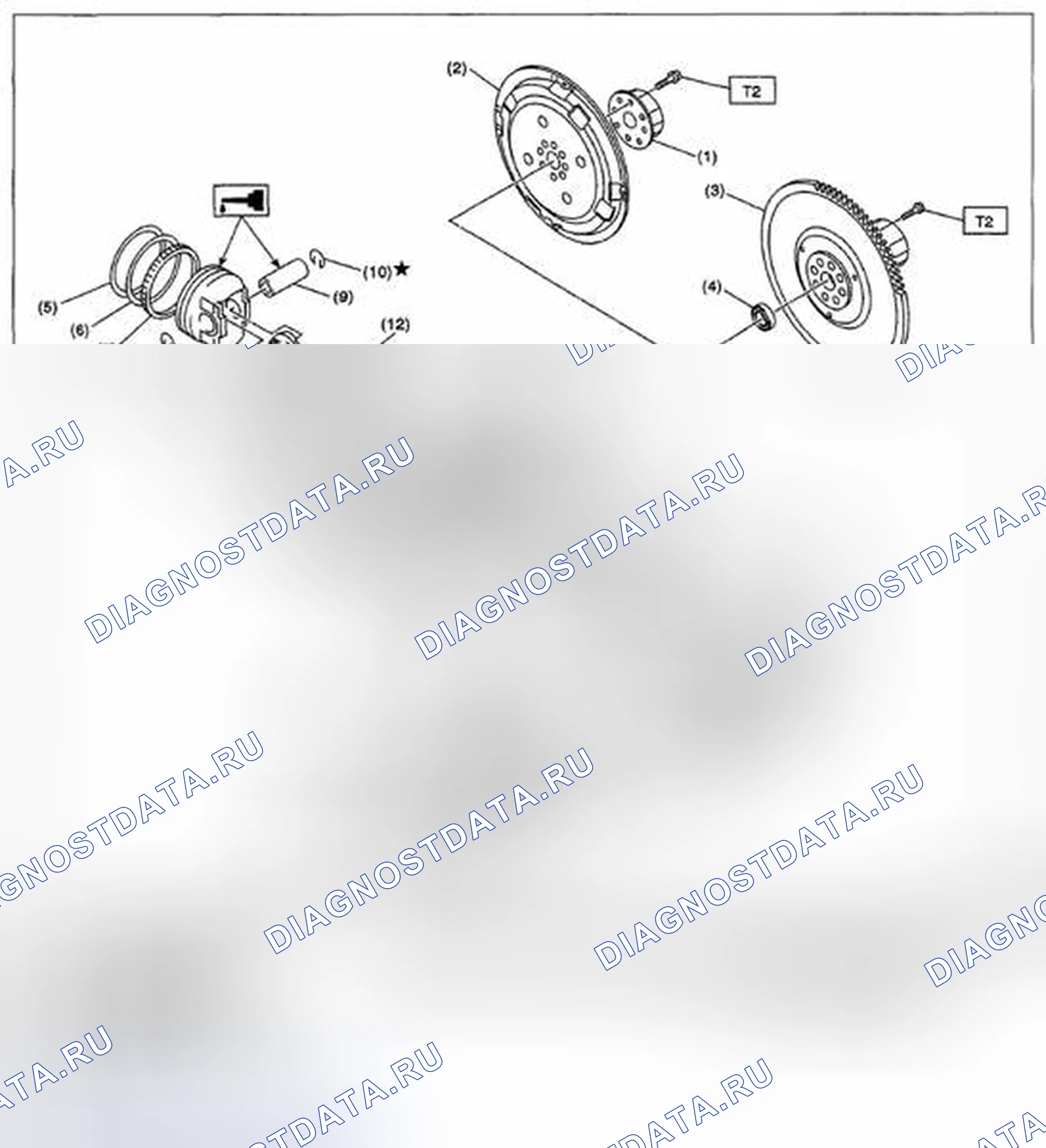 Рис. 566: КОЛЕНЧАТЫЙ ВАЛ И ПОРШЕНЬ. Subaru Impreza GH