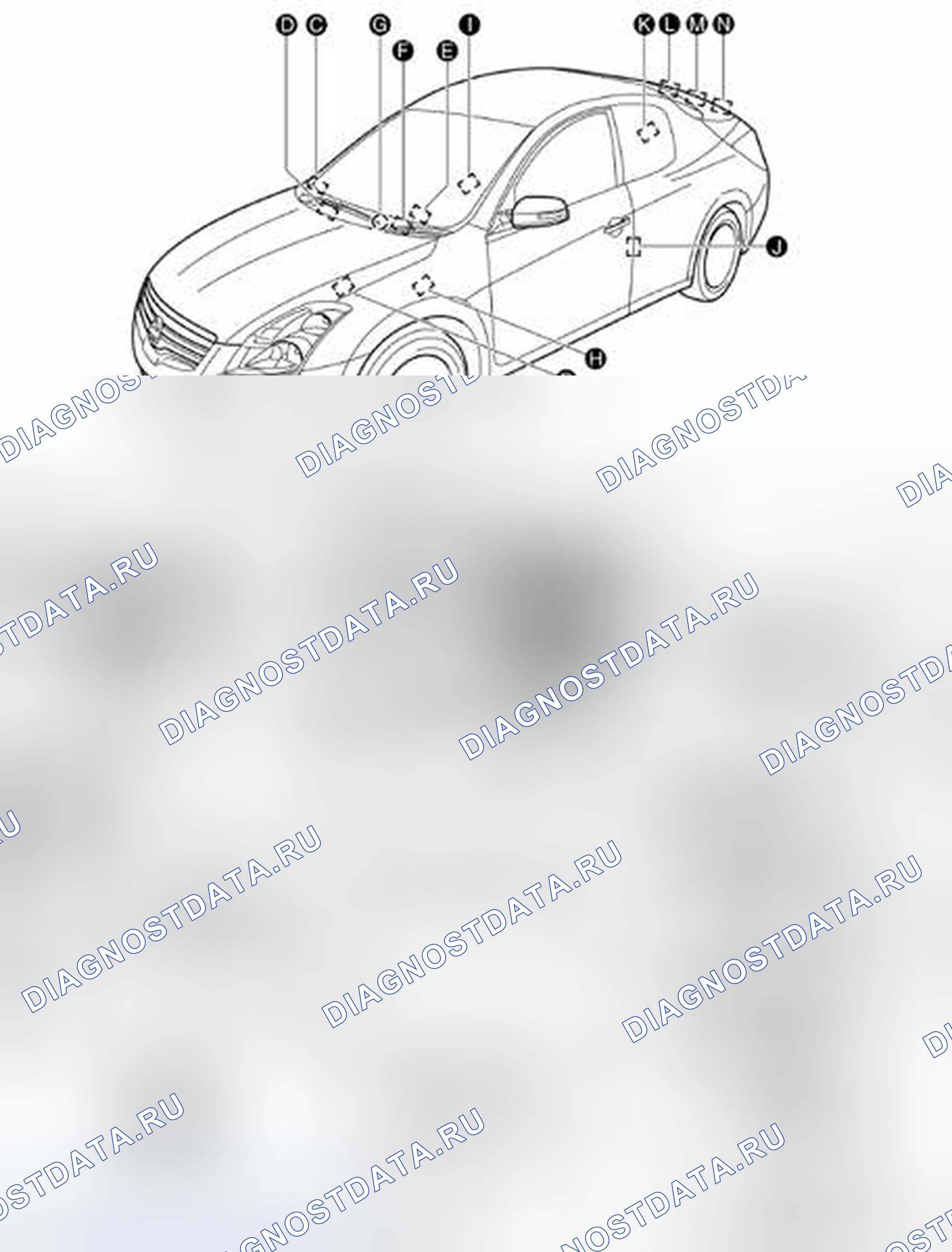 Рис. 10: ИНТЕЛЛЕКТУАЛЬНЫЙ КЛЮЧ: расположение компонентов. Nissan Altima L32 рестайлинг