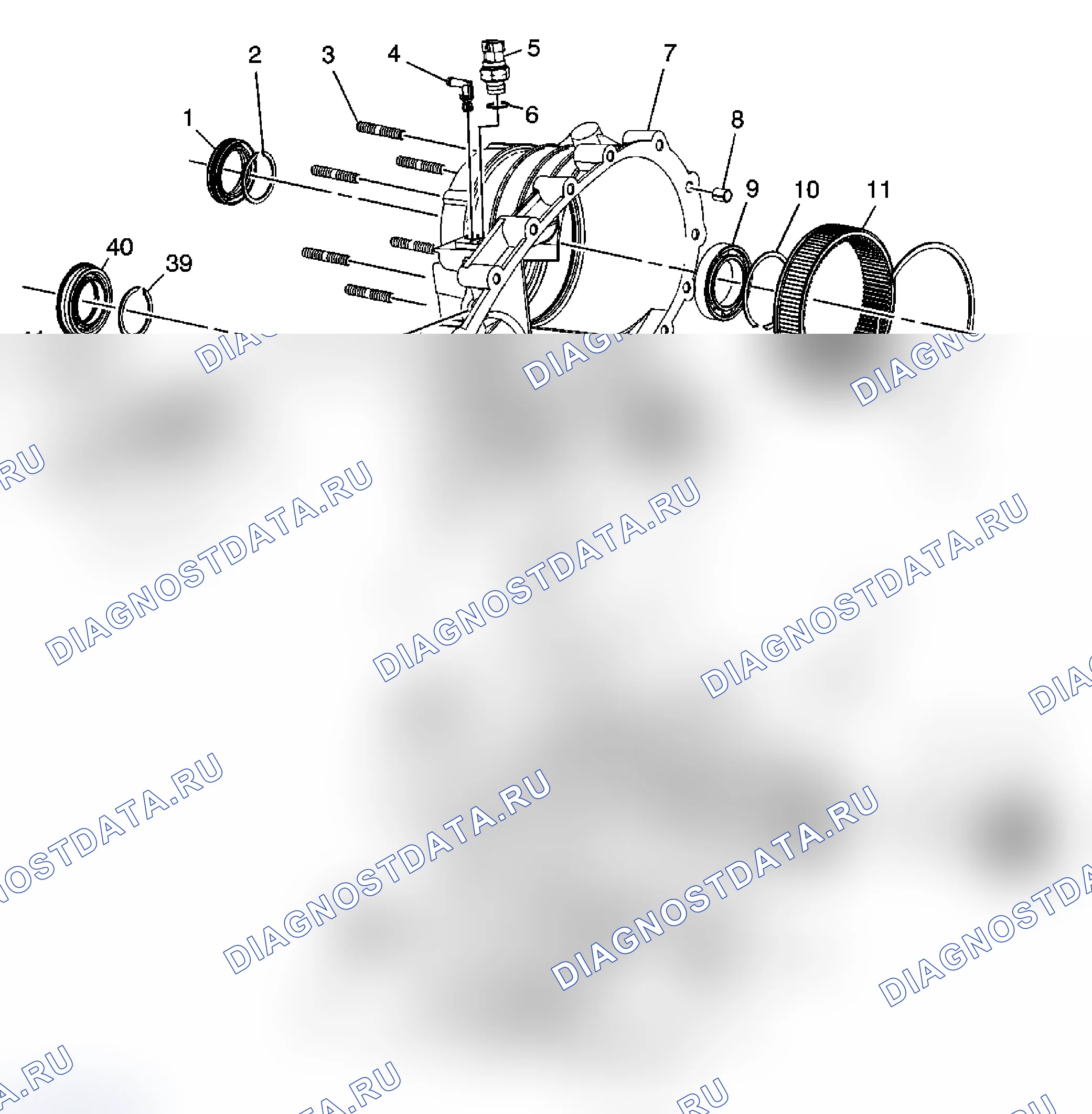 Рис. 71: Раздаточная коробка в разобранном виде. Chevrolet Cab & Chassis Silverado 3500 