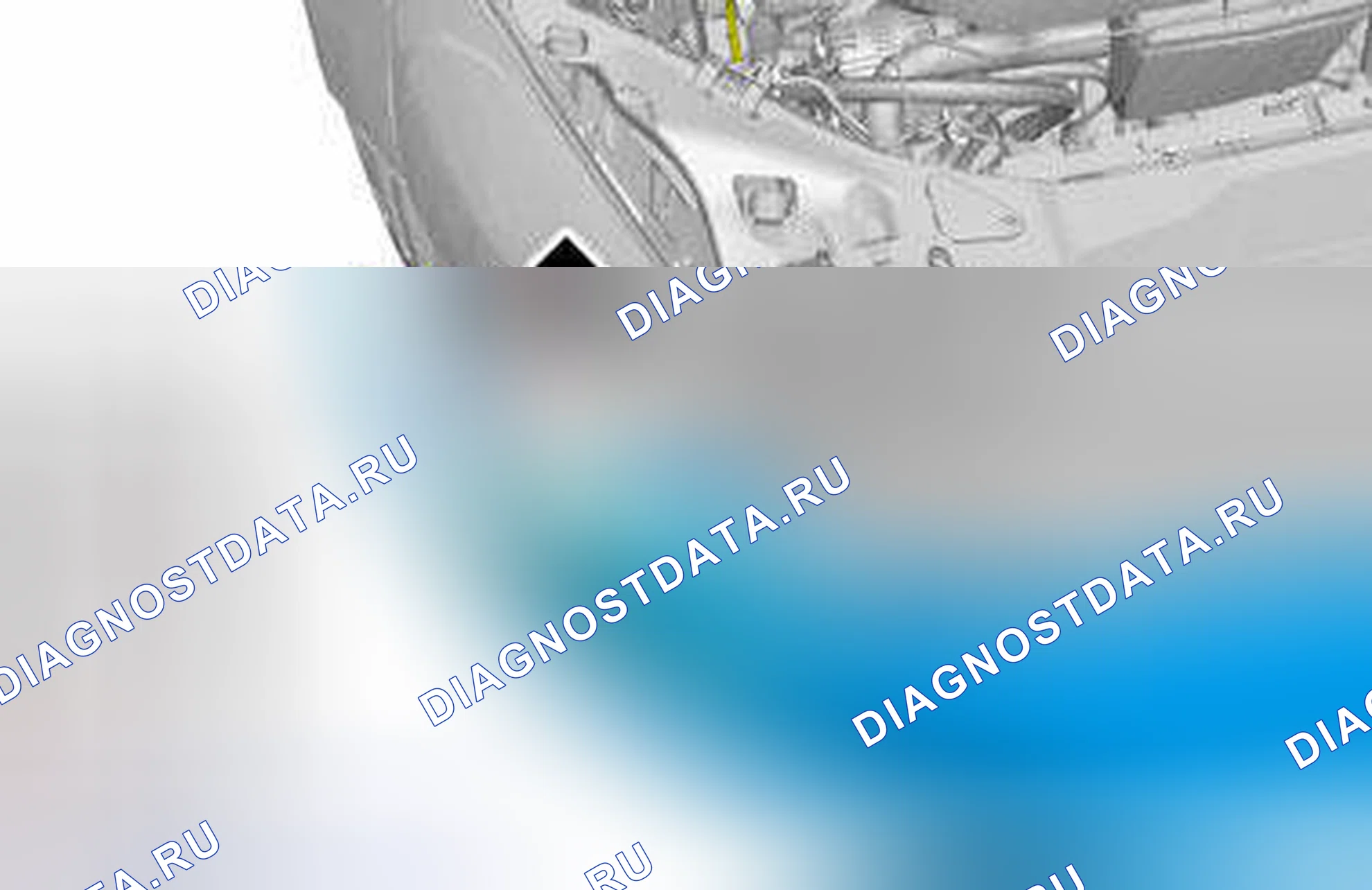 Рис. 415: Разъем и кабели противотуманного света переднего бампера. Volvo V70 II рестайлинг