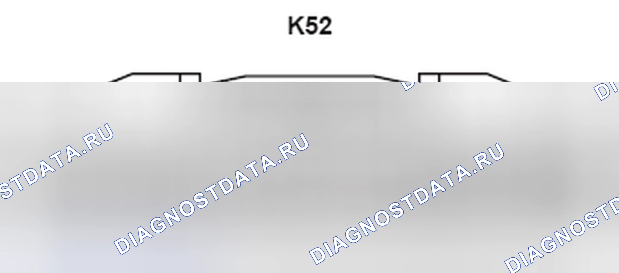 Рис. 407: Вид с торца разъема усилителя переменного тока (K52). Lexus GS III